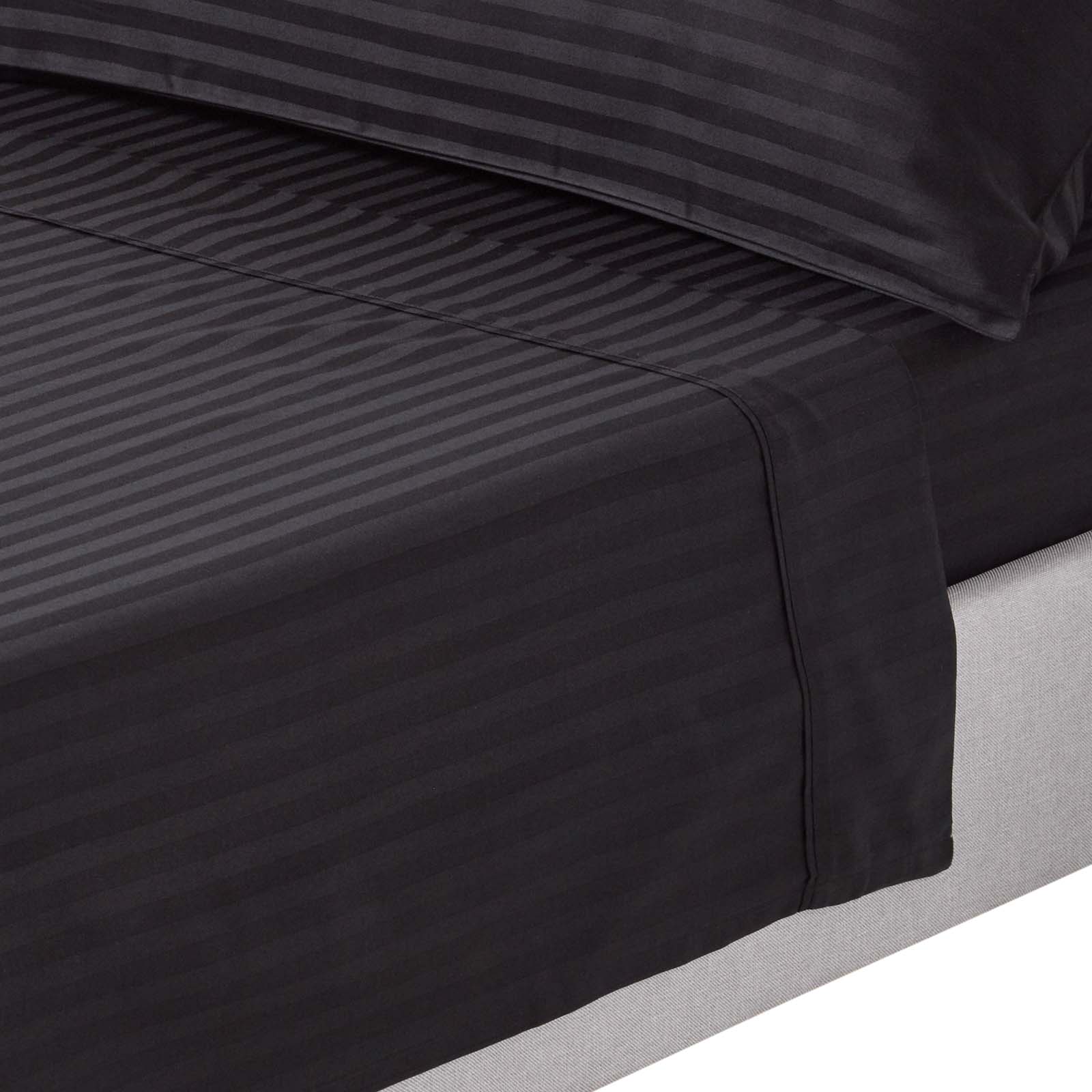 Drap Plat 178x255cm Noir Coton Égyptien 330tc Homescapes