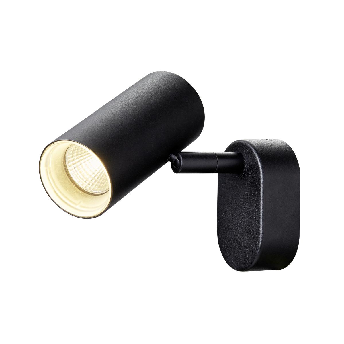 SLV Spot mural LED Noblo, 3 000 K, noir, 13 cm, métal