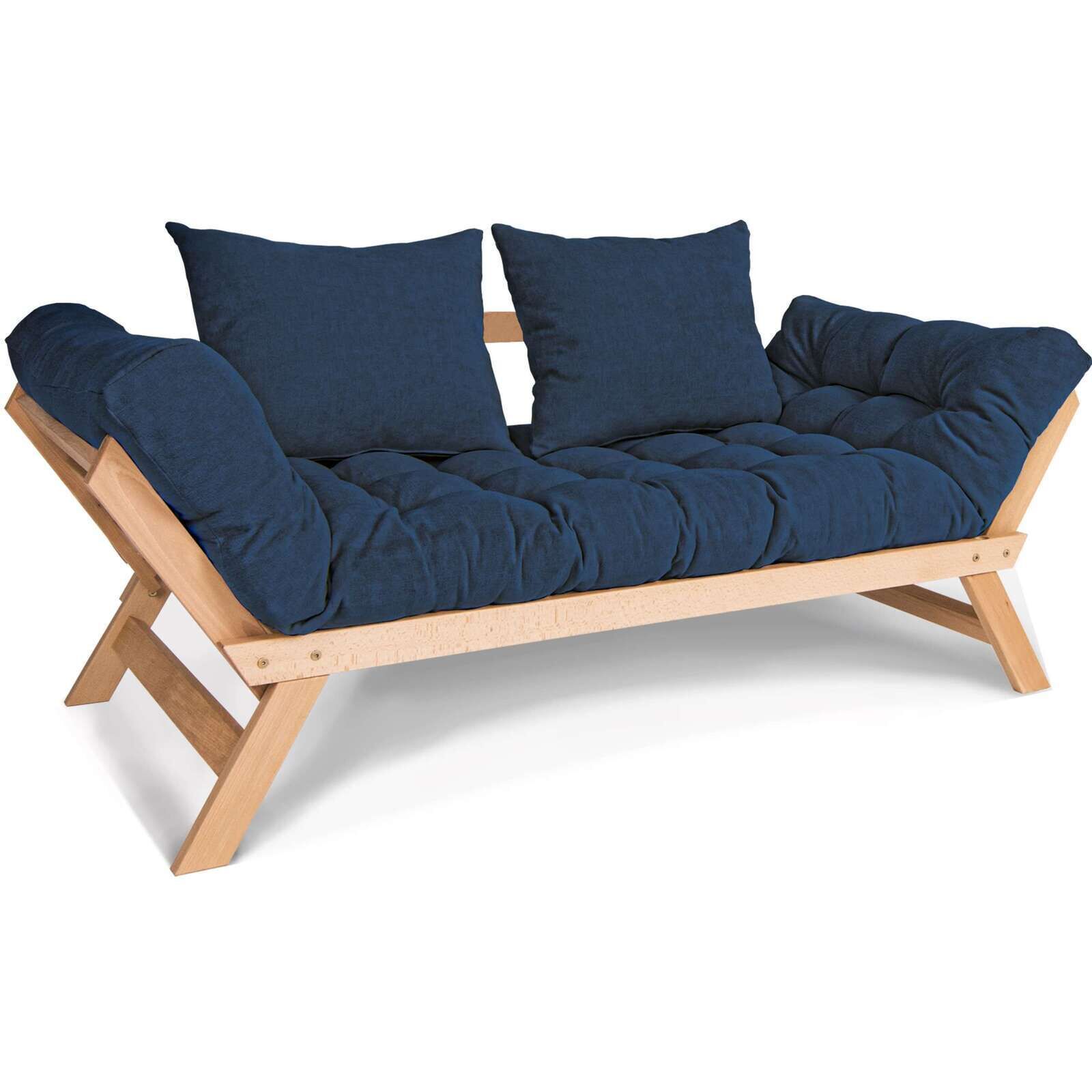 Canapé Lit Allegro - 80 X 203 Cm - Bois Clair Et Marron