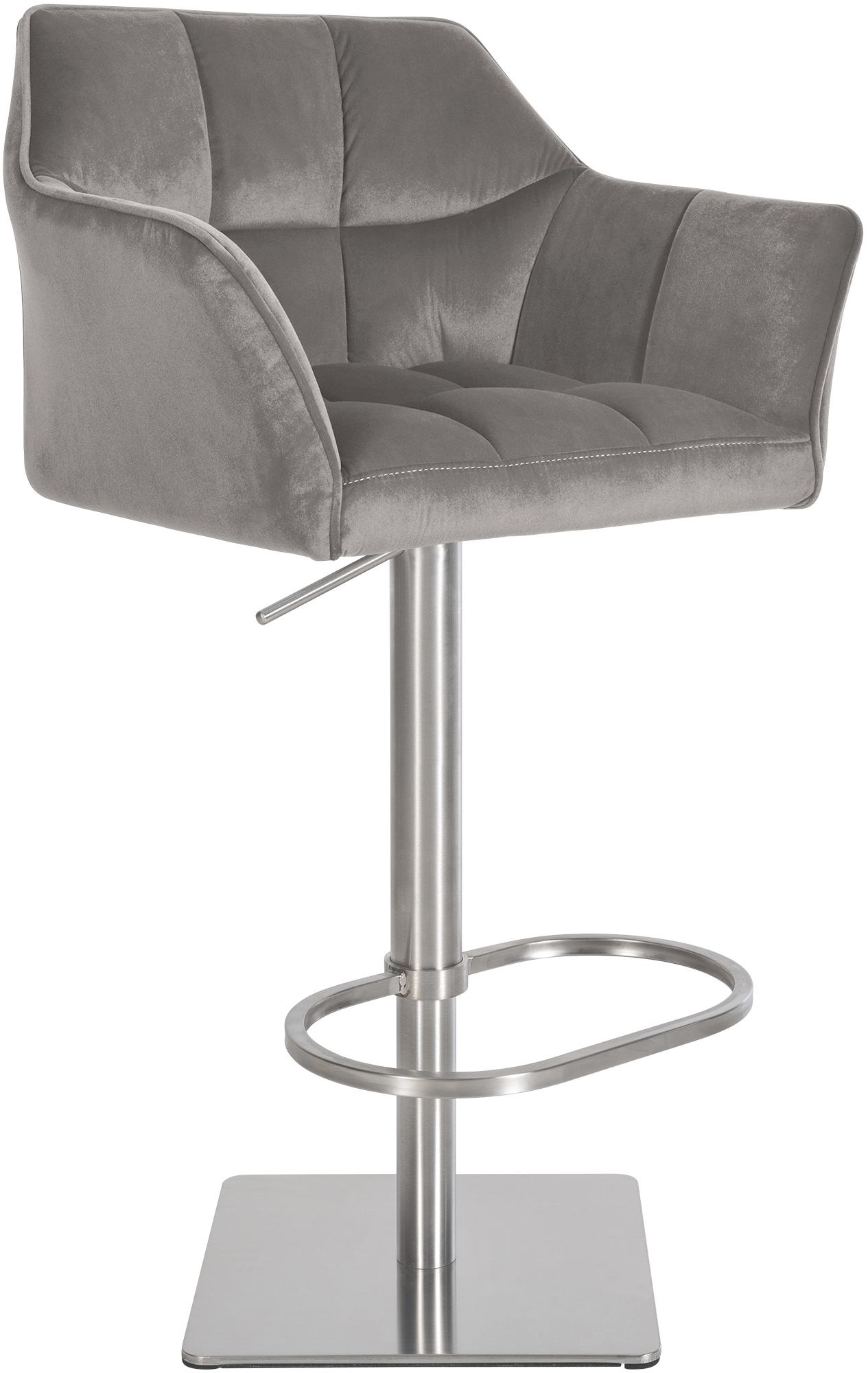 Tabouret De Bar Damaso E Velours Gris