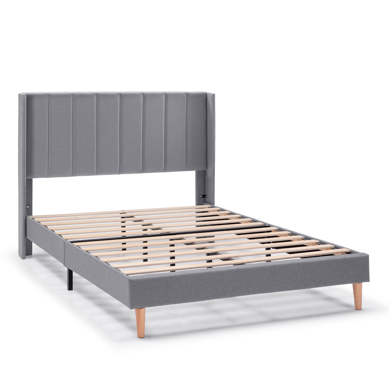 Cadre De Lit Rembourré Noelia 30 Cm, 90x190 Cm, Gris Foncé