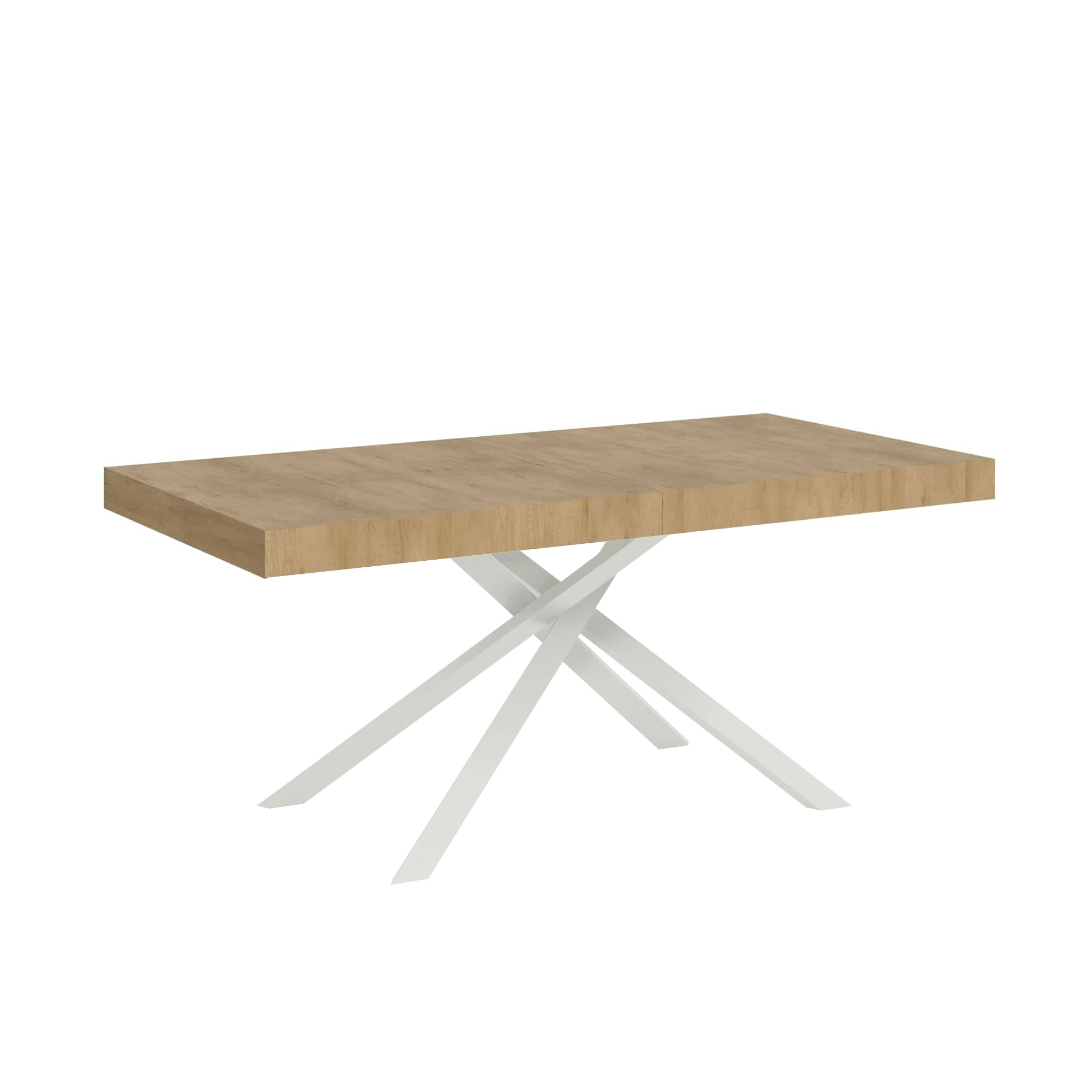 Table Extensible 180/284x90 Cm Karida Chêne Nature Pieds Blancs