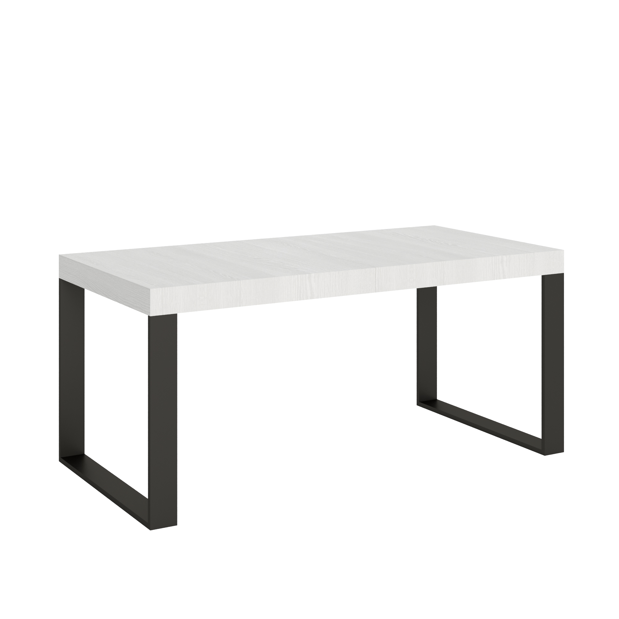 Table Extensible 200/460x90 Cm Tecno Frêne Blanc Avec Pieds Anthracite