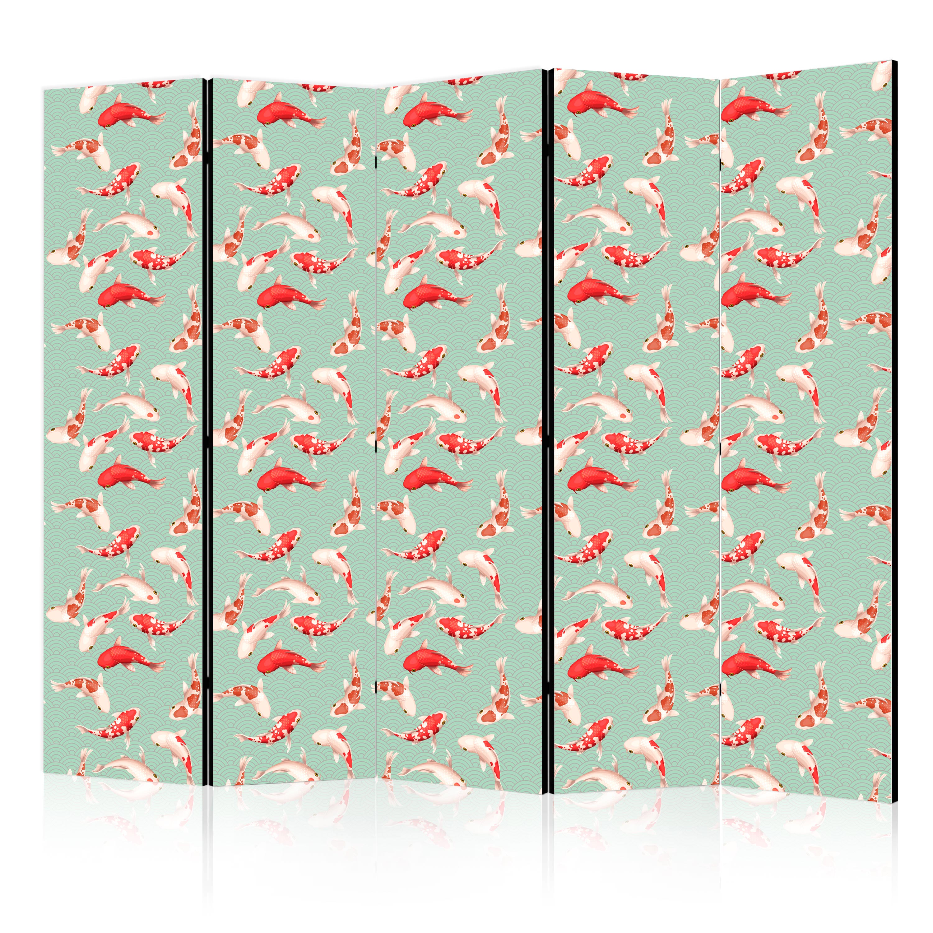 Paravent -poisson Koi Avec Un Motif Oriental 225x172
