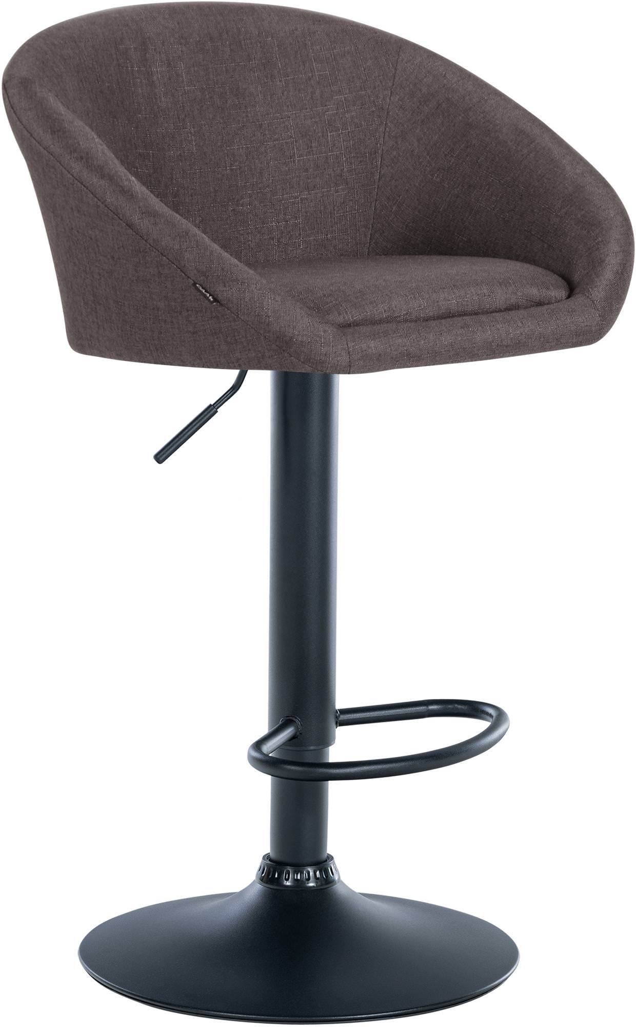 Tabouret De Bar Davie Tissu Noir Gris Foncé