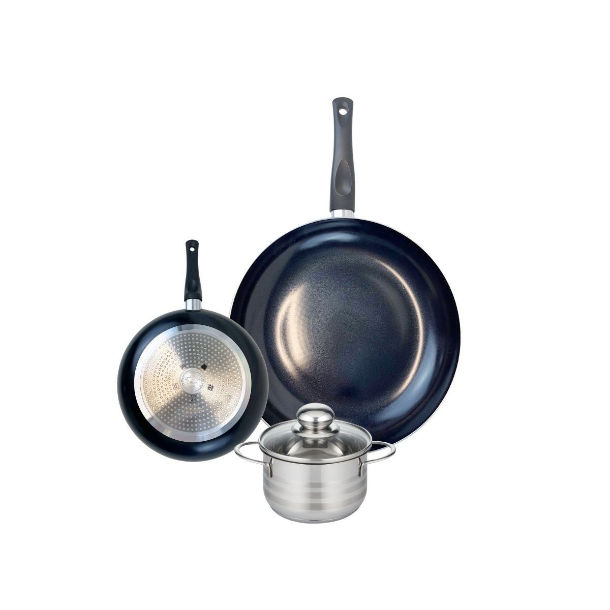 Batterie 2 Poêles 20/32cm + 1 Faitout 14cm Prima Brillant