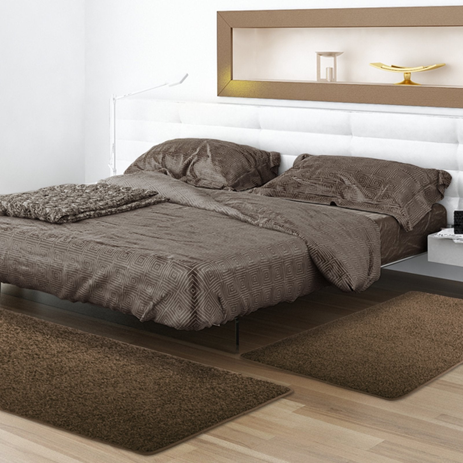 Descente De Lit Sphinx Marron 1 Tapis 67 X 240 Cm + 2 Tapis 67 X 140 Cm - Floordirekt