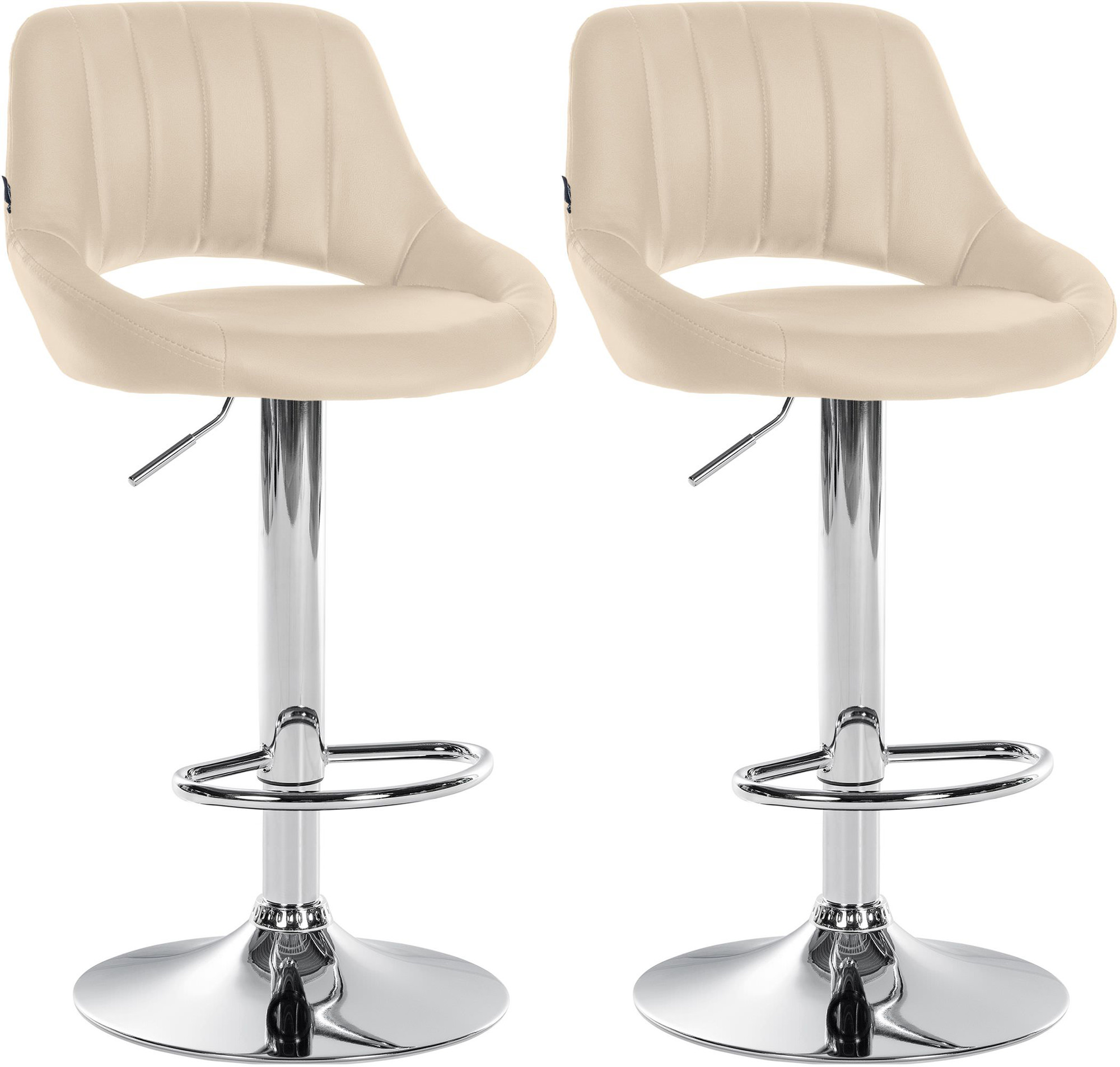 Lot De 2 Tabourets De Bar Milet Simili Cuir C Crème