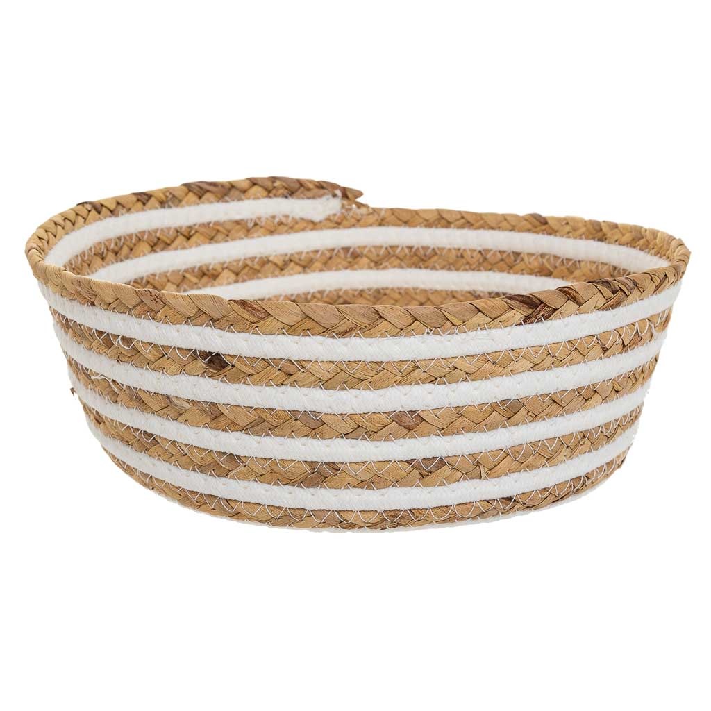 Panier En Fibres Naturelles Et Coton Marron D24x8