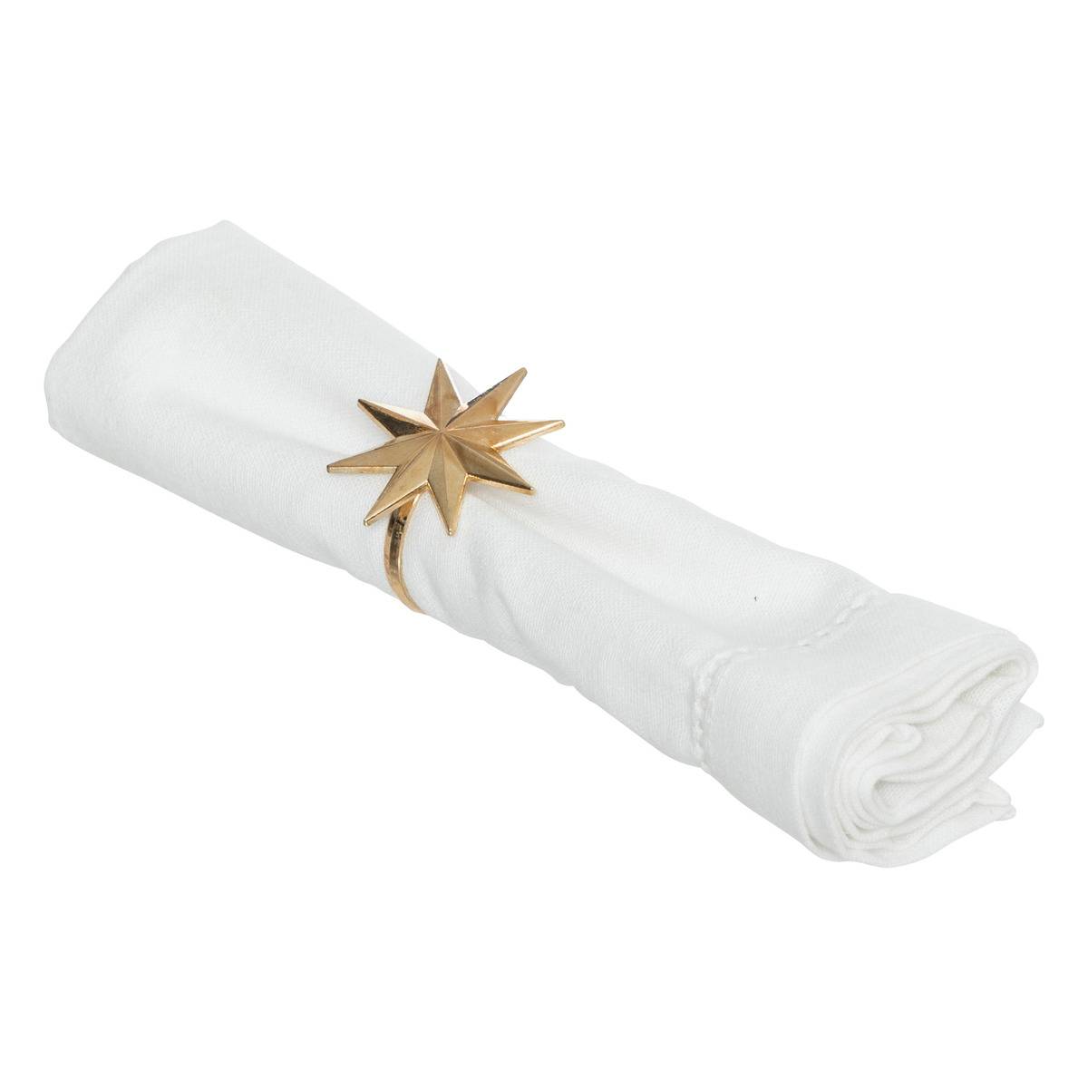 Lot De 2 Ronds De Serviette De Noël Étoile Dorée - Feeric Lights & Christmas