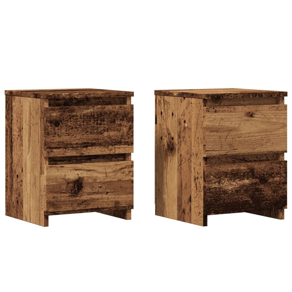 Lot De 2 Tables De Chevet Avec Tiroirs 30 X 30 X 40 Cm Dec035776