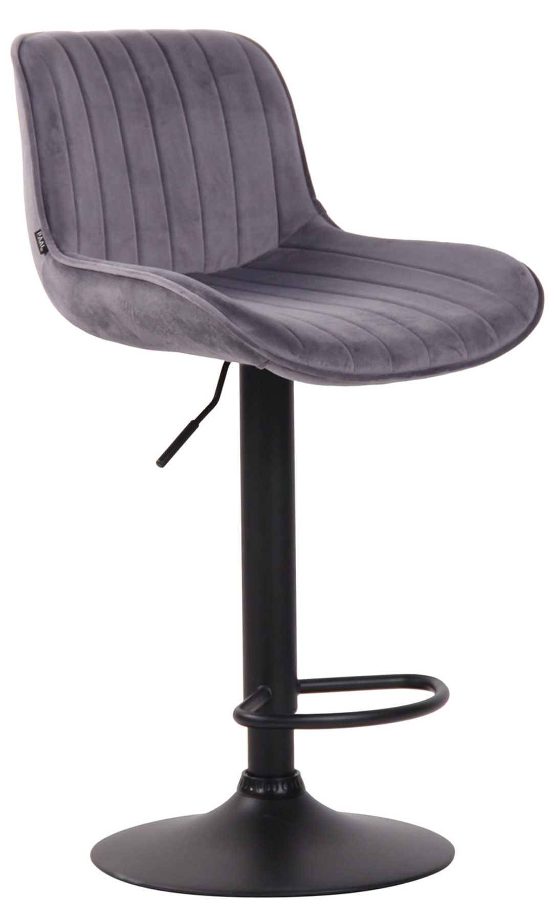 Tabouret De Bar Lentini Velours Noir Gris Foncé