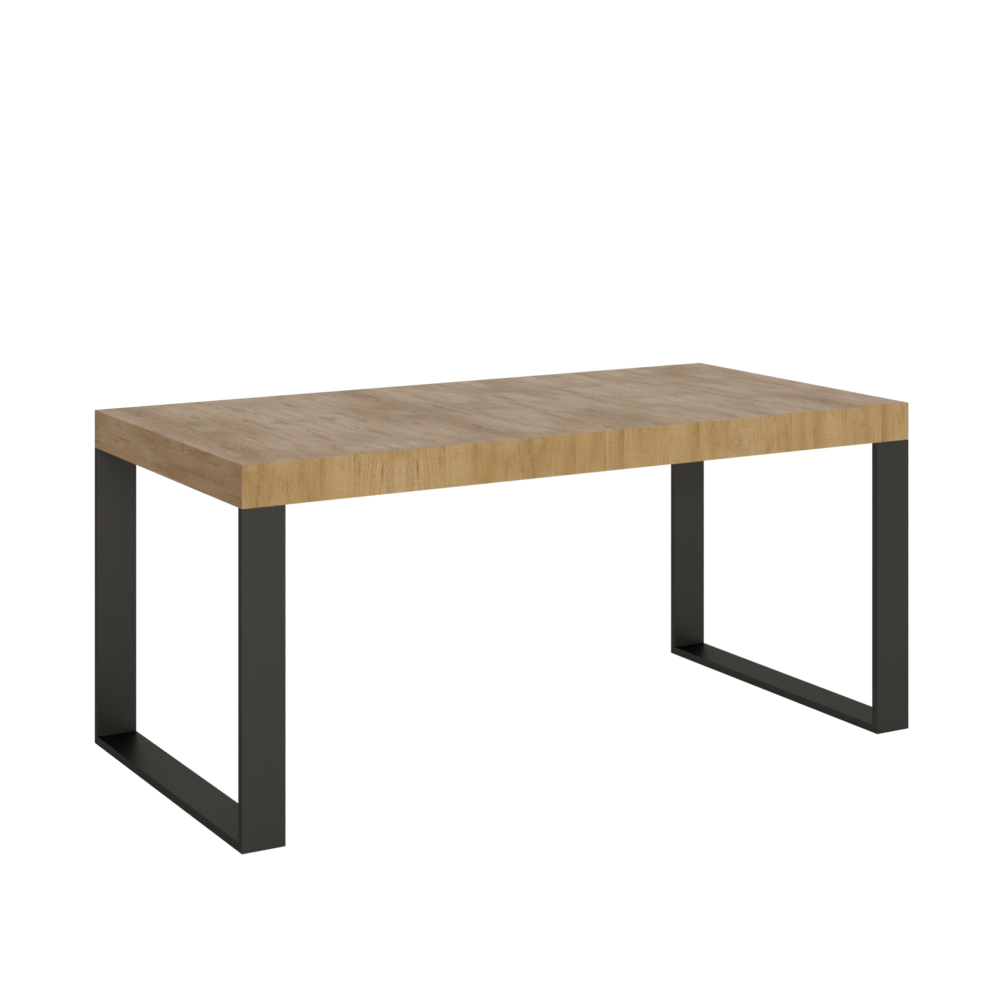 Table Extensible 200/304x90 Cm Tecno Chêne Naturel Avec Pieds Anthracite
