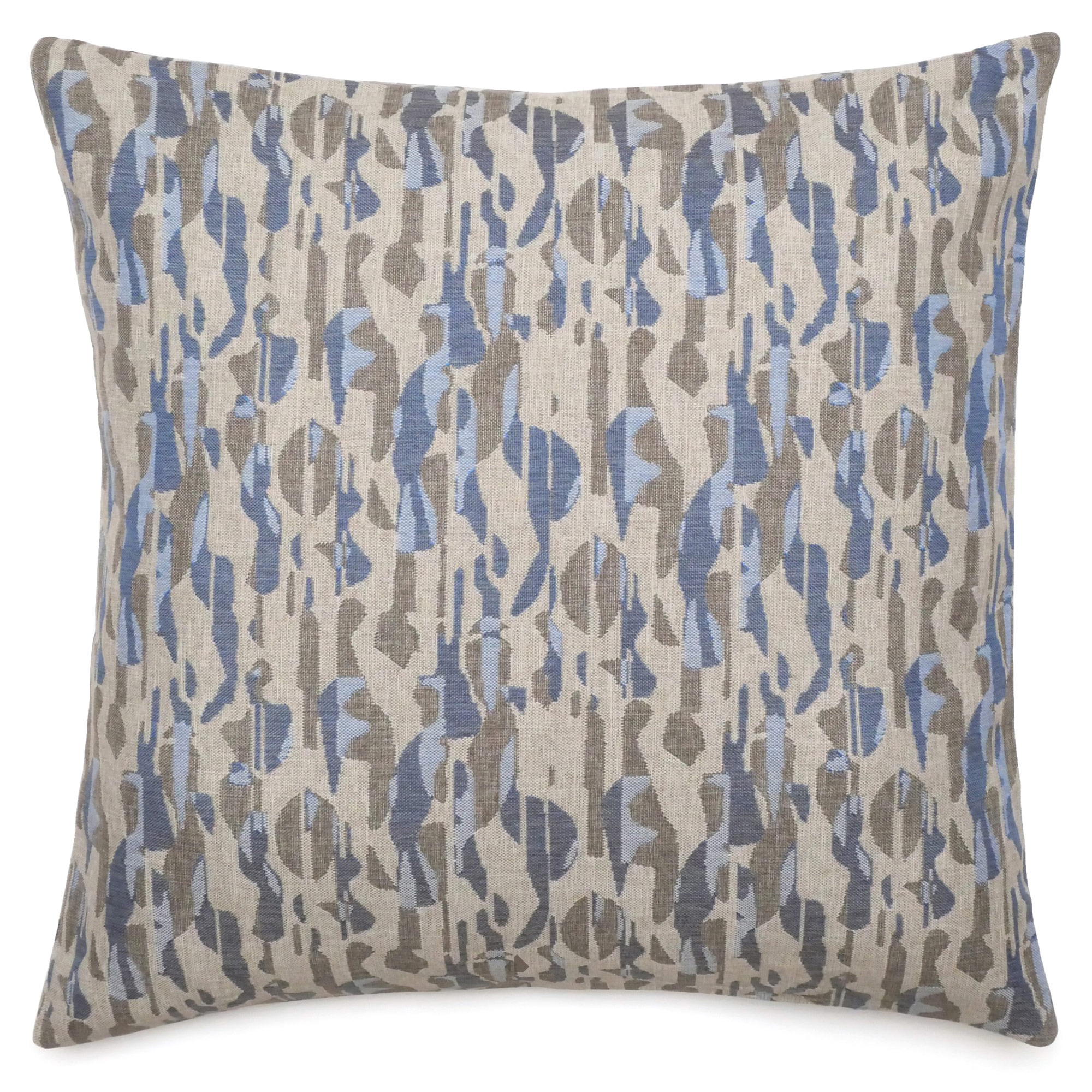 Housse De Coussin 62x62 Cm Collection Kalymnos Tissu Oléfine Bleu Topaze