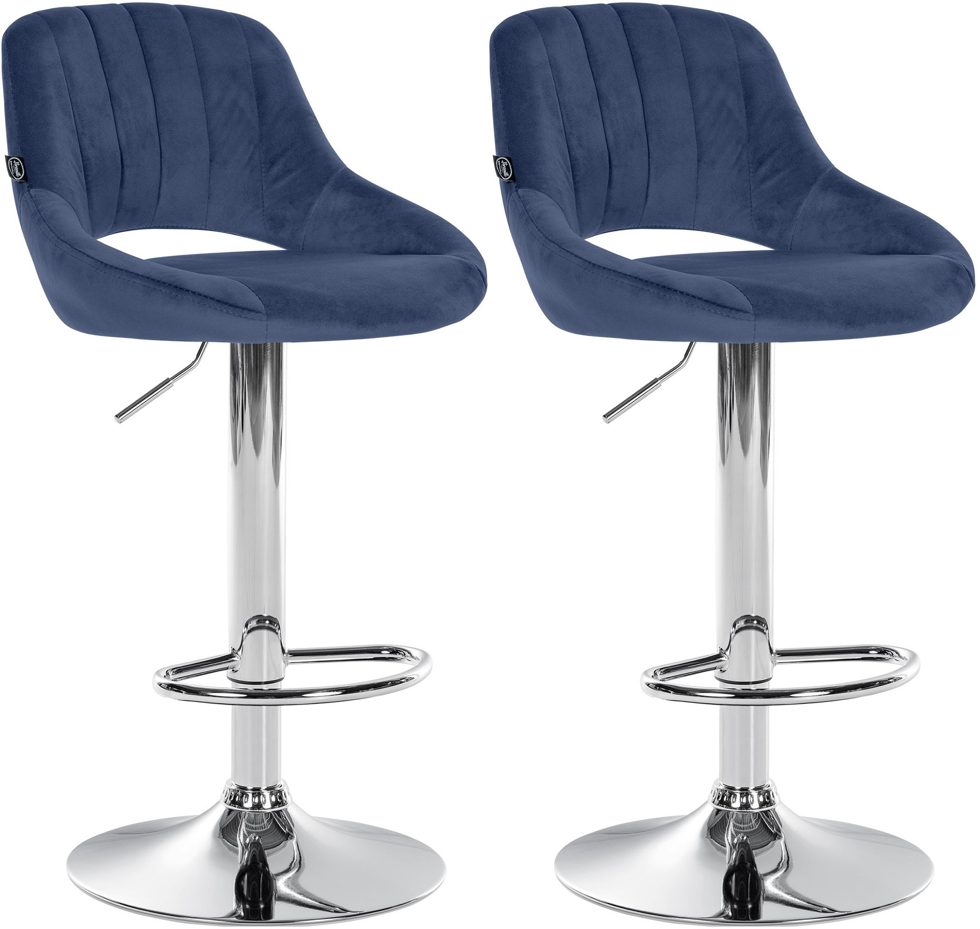 Lot De 2 Tabourets De Bar Milet Velours C Bleu