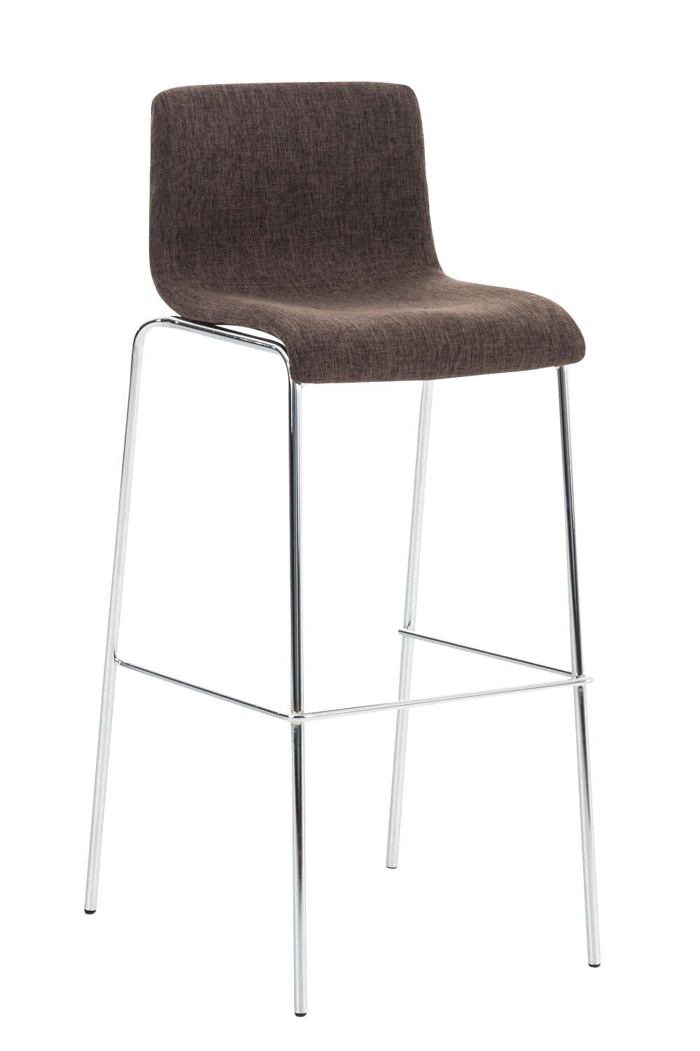 Tabouret De Bar X1 Design Moderne Empilable Assise En Tissu Marron Et 4 Pieds 10_0004947