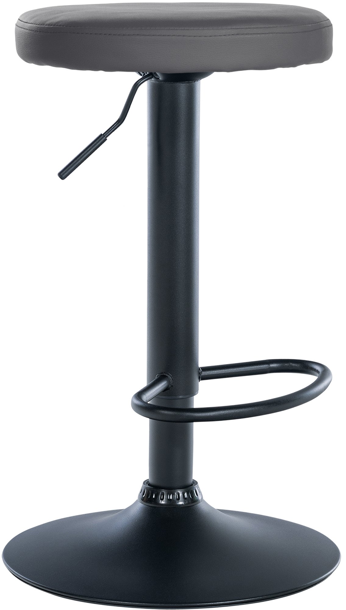 Tabouret De Bar Ponte Simili Cuir Noir Gris