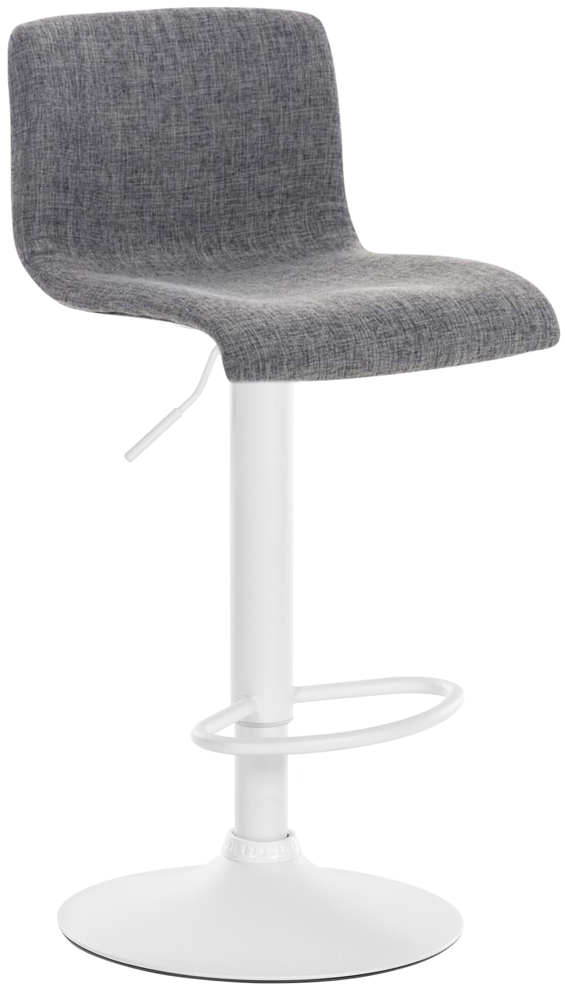 Tabouret De Bar X1 Avec Repose-pieds Pivotant Dossier Incurvé En Tissu Gris Clair Et 10_0004980