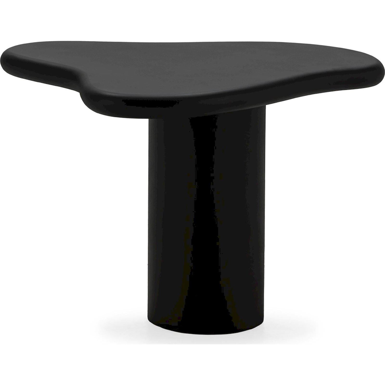 Table D'Appoint Noire Design En Pierre Et Résine Effet Laqué - Noir Effet Pierre Laquée