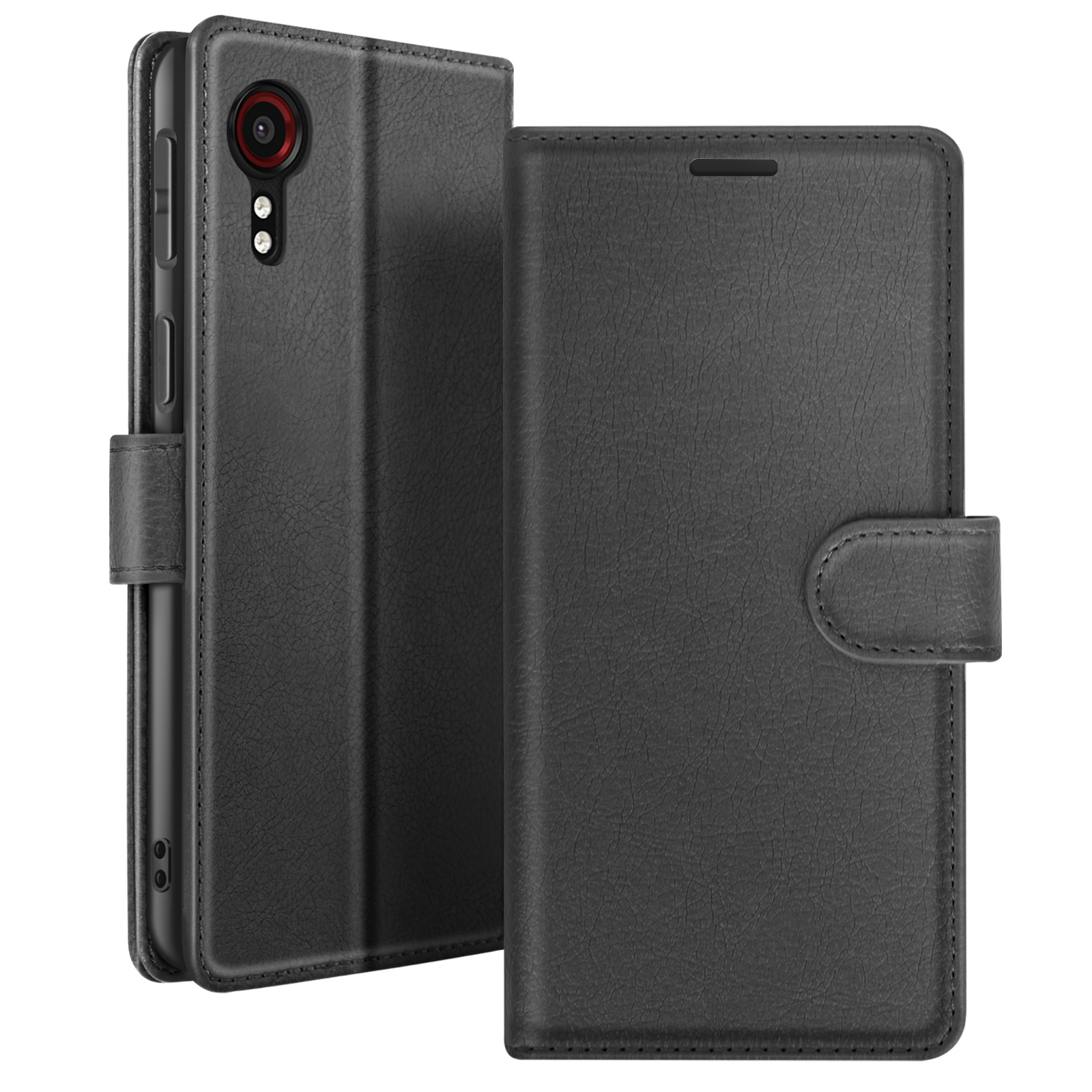 Étui Portefeuille Pour Galaxy Xcover 5 Avec Support Et Languette Magnétique Noir Zanaé