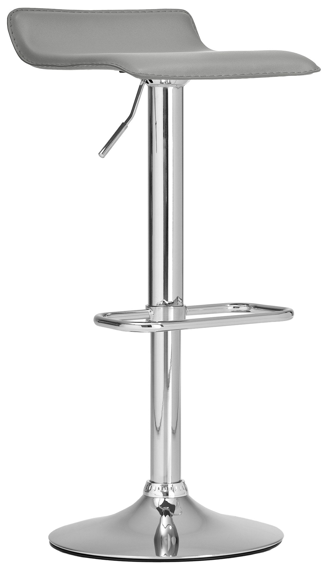 Tabouret De Bar X1 Avec Repose-pieds Siège Pivotant À 360° Design Simple Pvc Gris 10_0004802