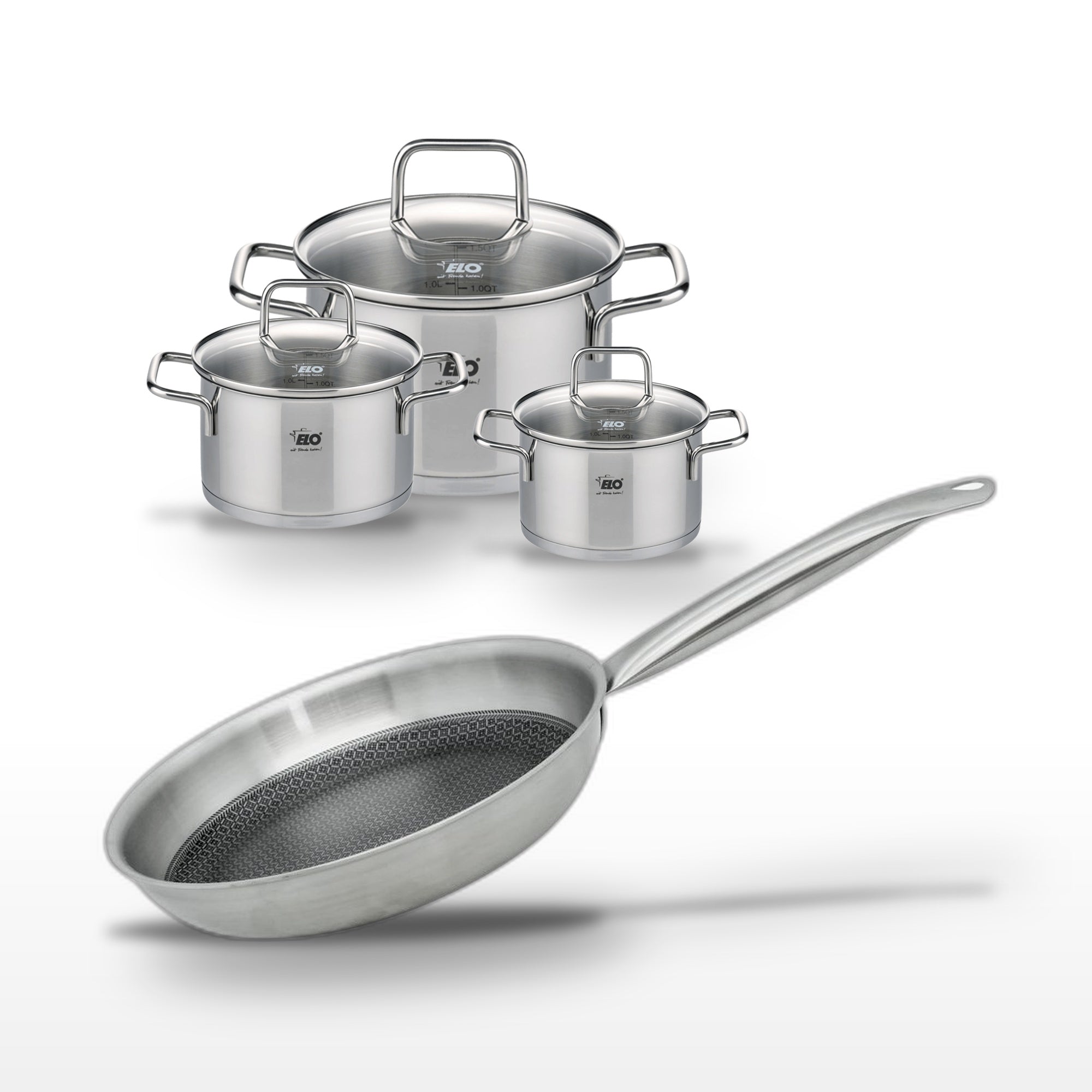 Batterie De Cuisine 1 Poêle 28cm + 3 Faitouts Relief Solution