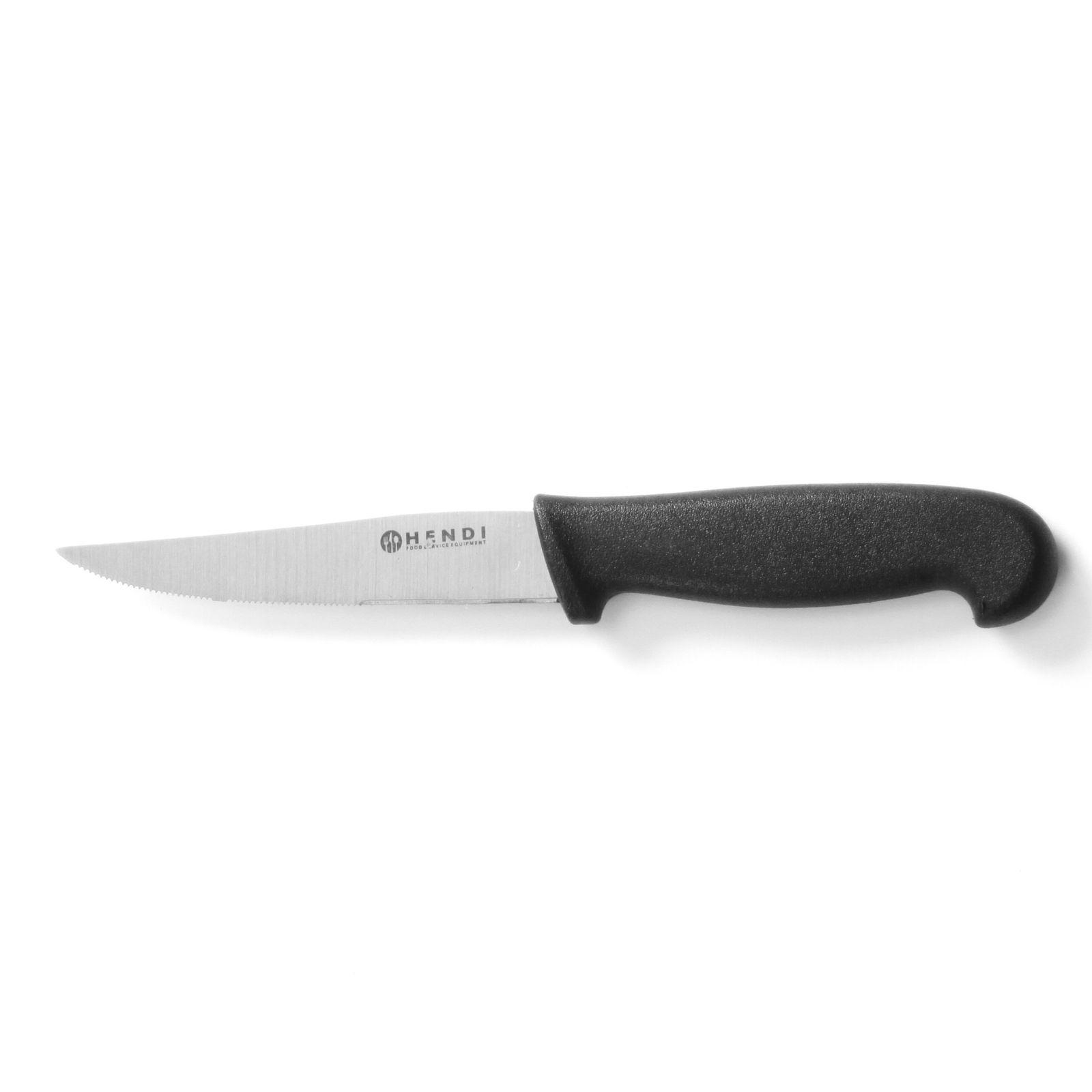 Couteau Universel Dentelé Professionnel, Noir Haccp, 100 Mm - Hendi 842102
