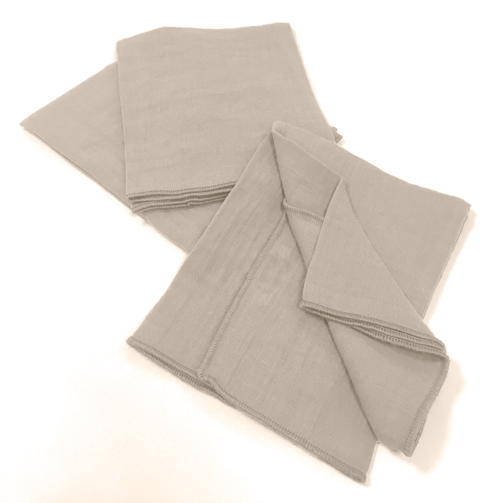 Lot De 3 Serviettes 40x40 Gaze De Coton Naturel