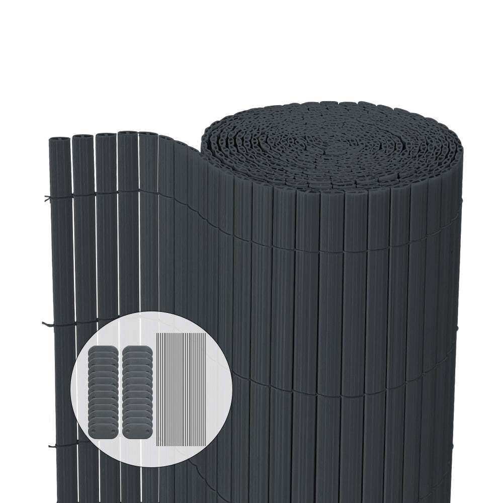 Vounot Canisse Pvc Brise Vue Ultra Renforce Avec Attaches De Fixation 100x500cm Gris