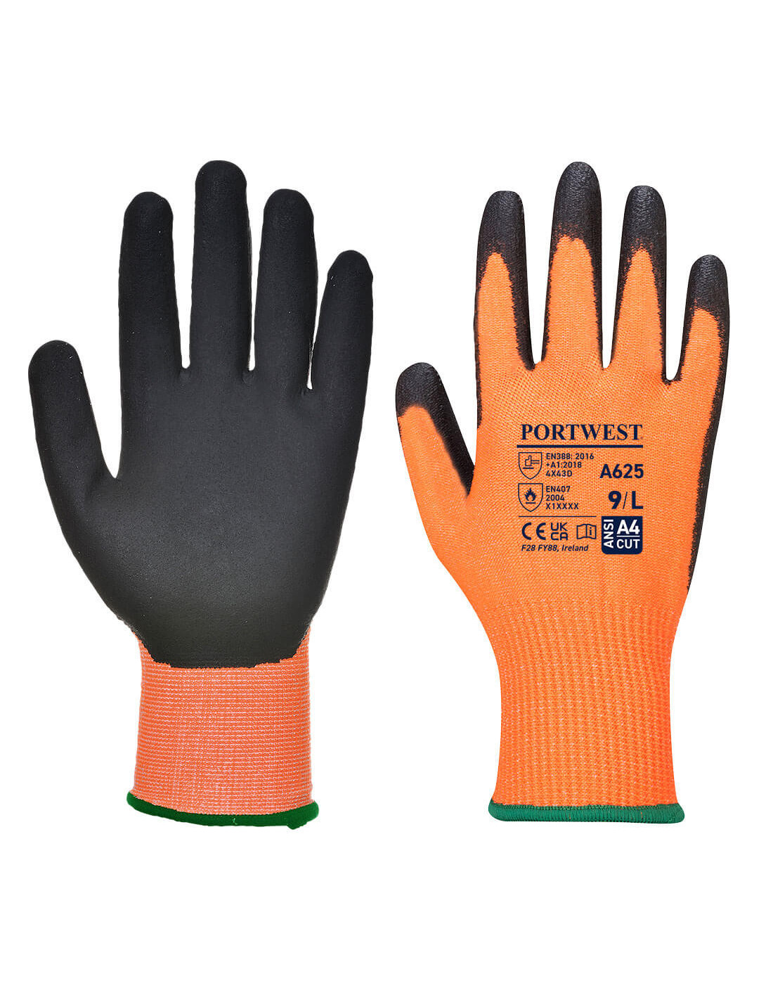 Gant Pu Vis-tex Coupure D Couleur: Orange/noir Taille S - Portwest