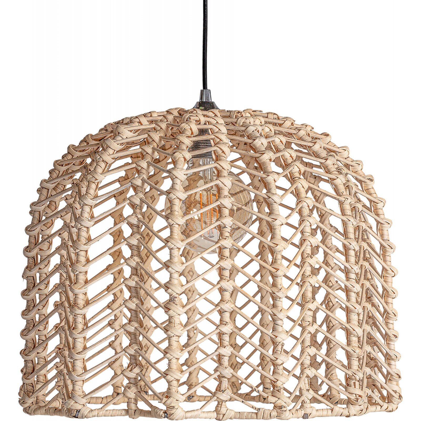 Lampe Suspendue Plissé Rattan - Naturel