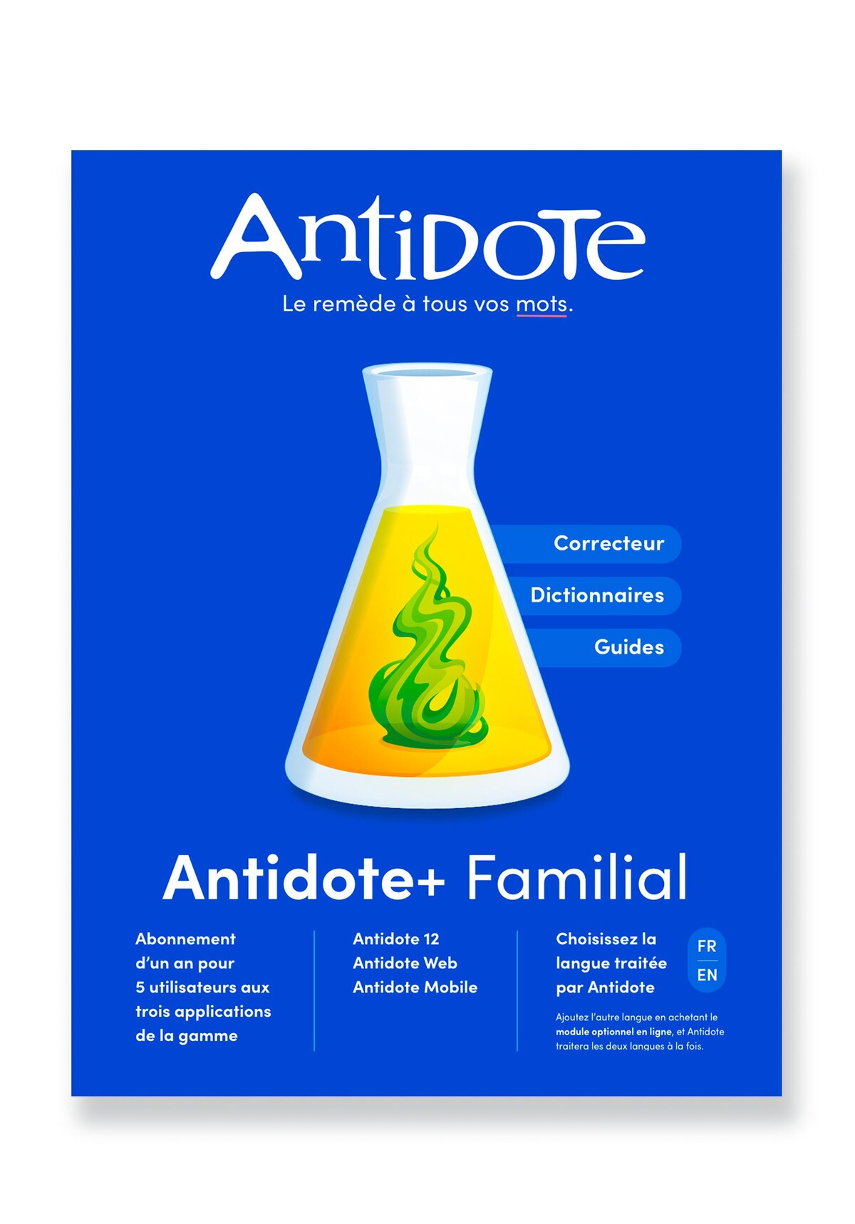 Logiciel Druide Antidote+ Familial 12 Web Mobile Français Anglais Pc Mac 1 An
