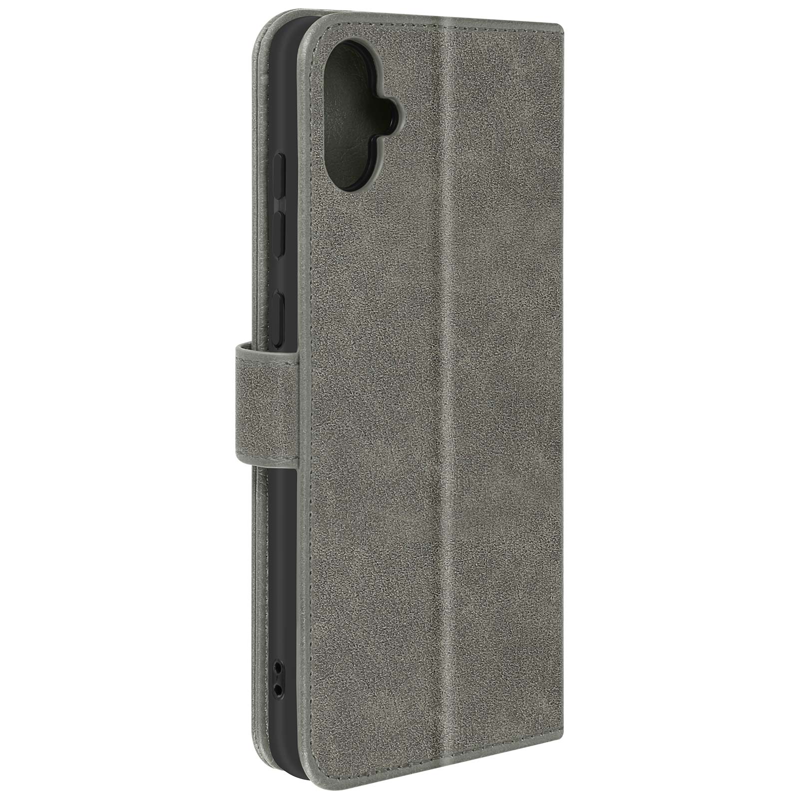 Étui Pour Samsung Galaxy A05 Clapet Portefeuille Et Support Vidéo Gris Foncé