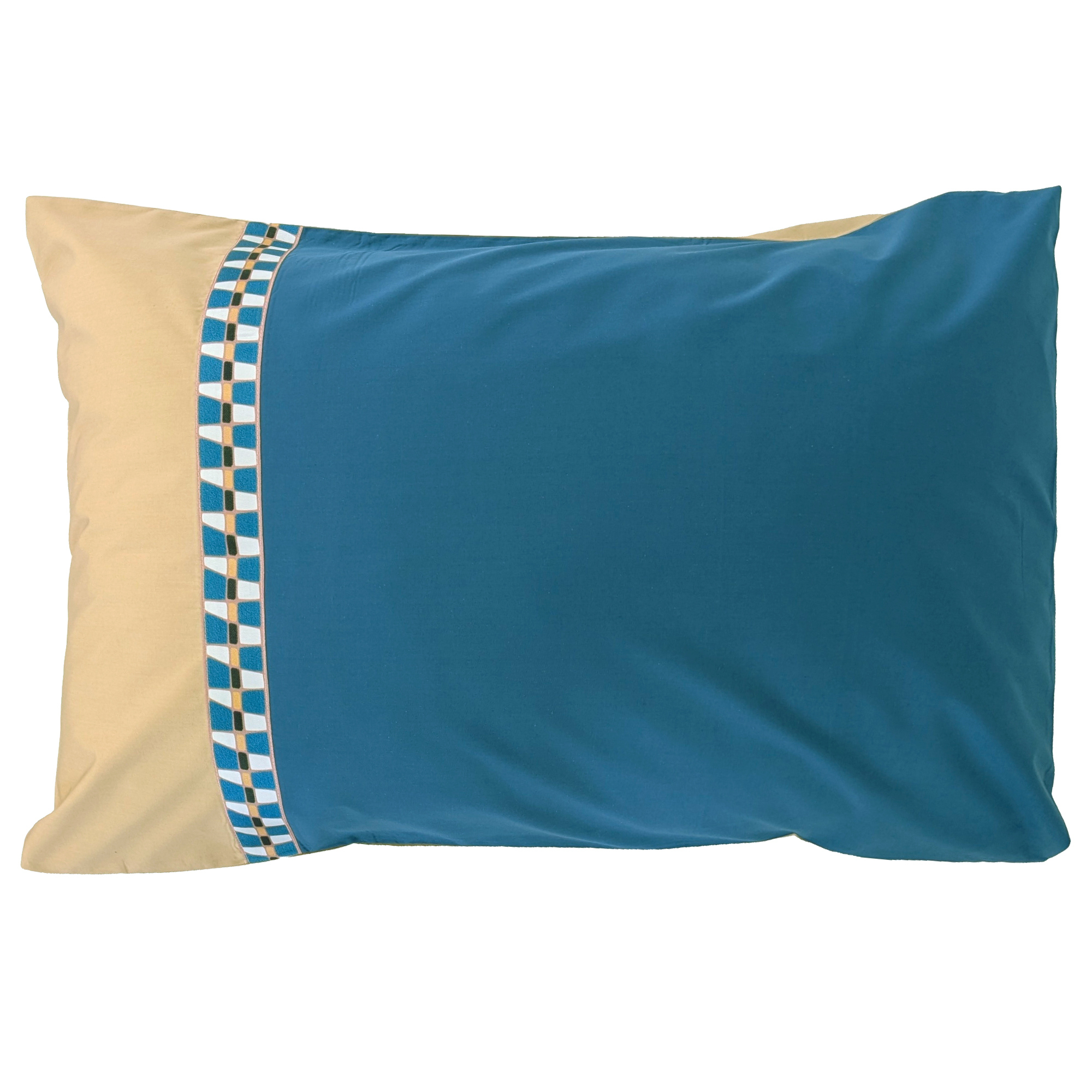 Taie D'oreiller 50x70 Cm En Percale De Coton Linoa Bleu Cobalt