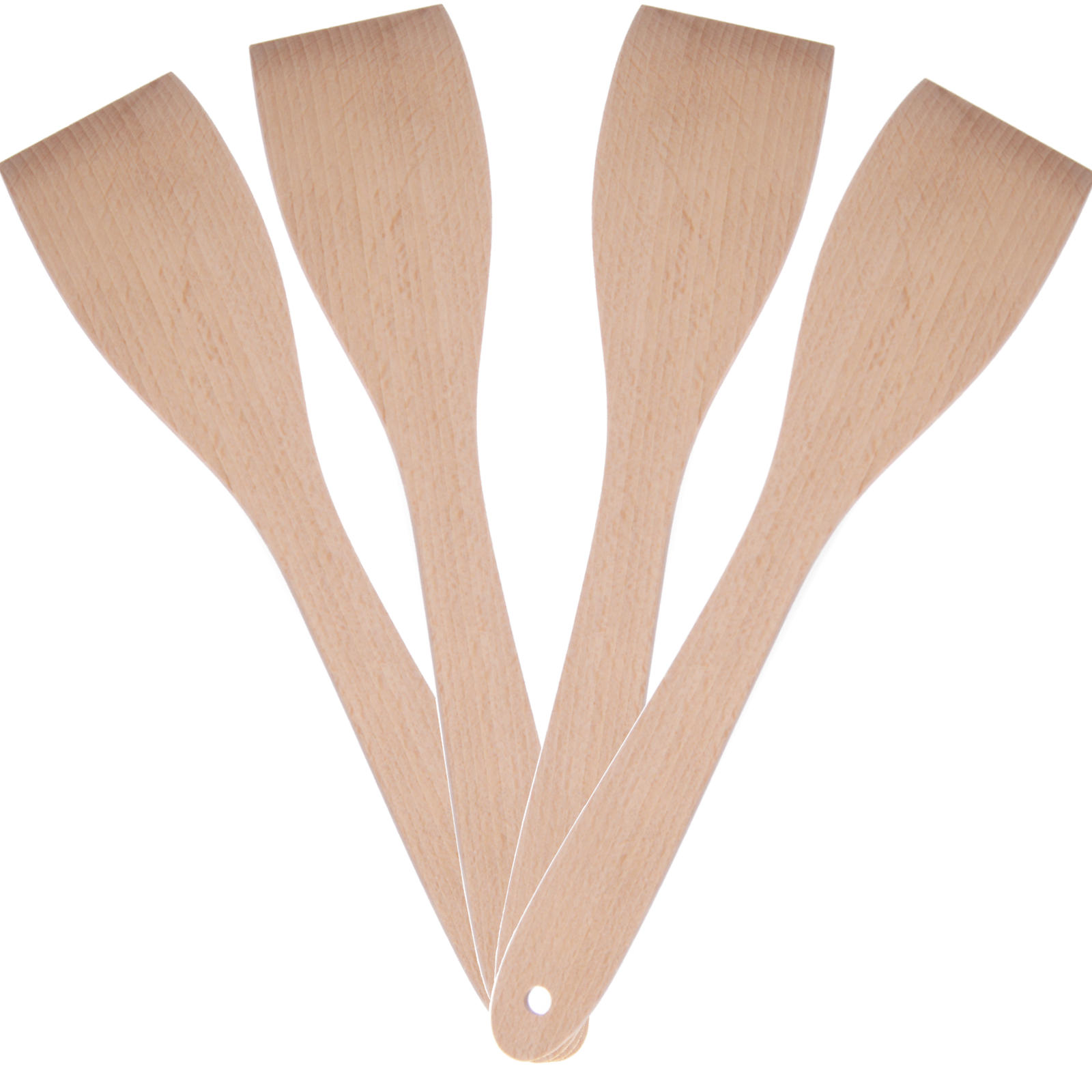 Spatule De Cuisine En Bois Pour Friture, Longueur 300 Mm - Set 4 Pièces - Hendi 525142