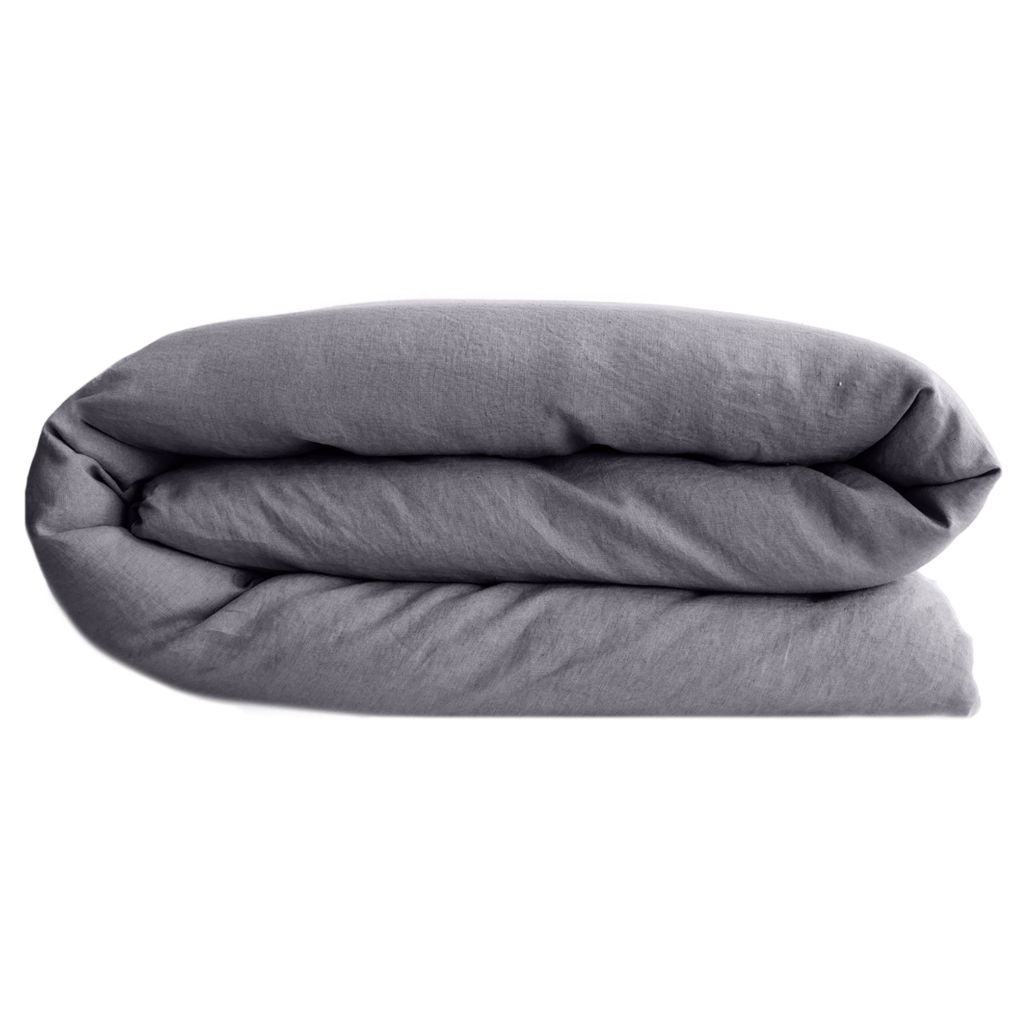Housse De Couette Lin Et Coton 240x220 Cm Collection Opera Bleu Brume