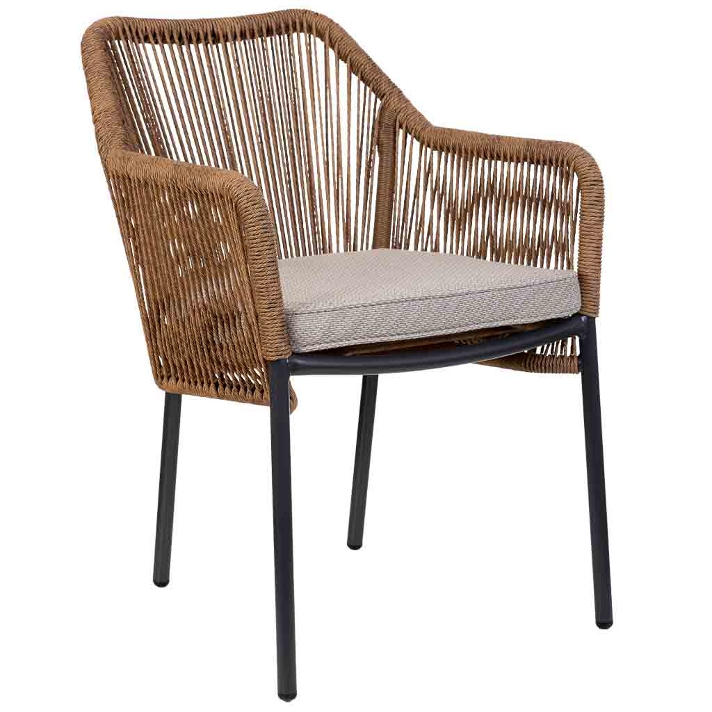 Chaise En Rotin Synthétique Marron 56x66x80