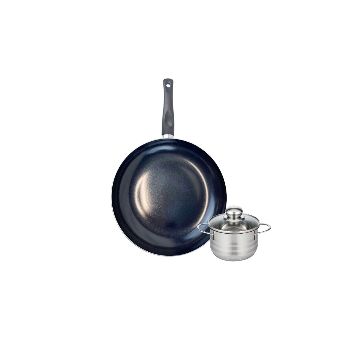 Batterie De Cuisine 1 Poêle 28cm + 1 Faitout 12cm Prima Brillant