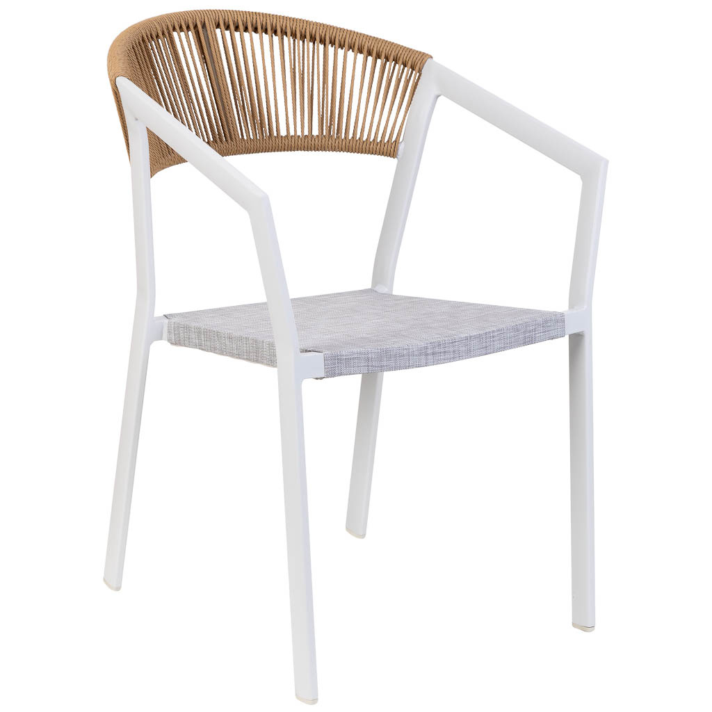 Chaise En Aluminium Blanc 57x62x78