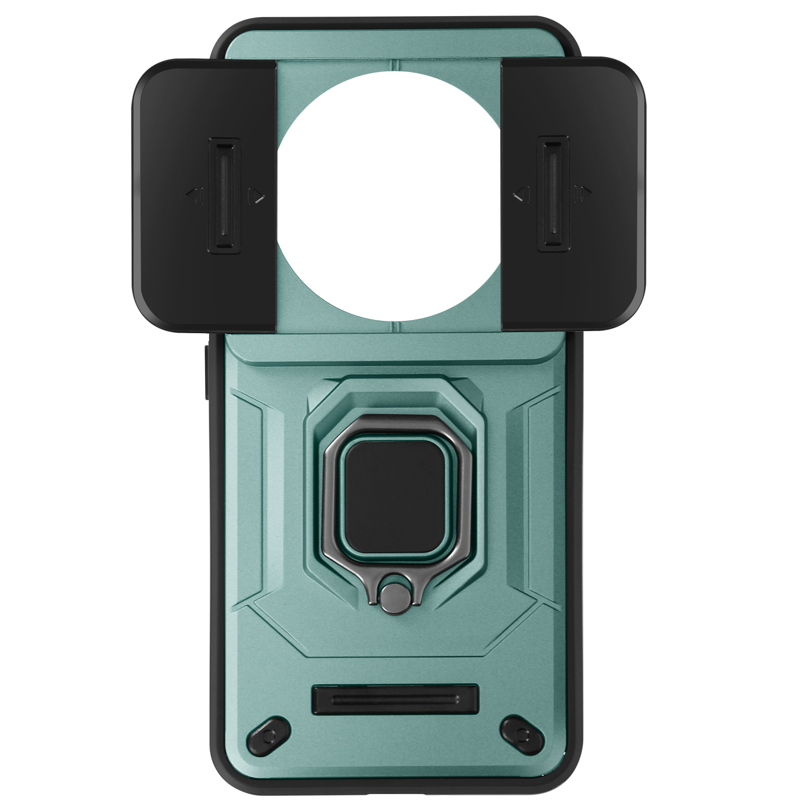 Coque Pour Xiaomi 14 Ultra Bague Support Cache Caméra Coulissant Vert Pâle