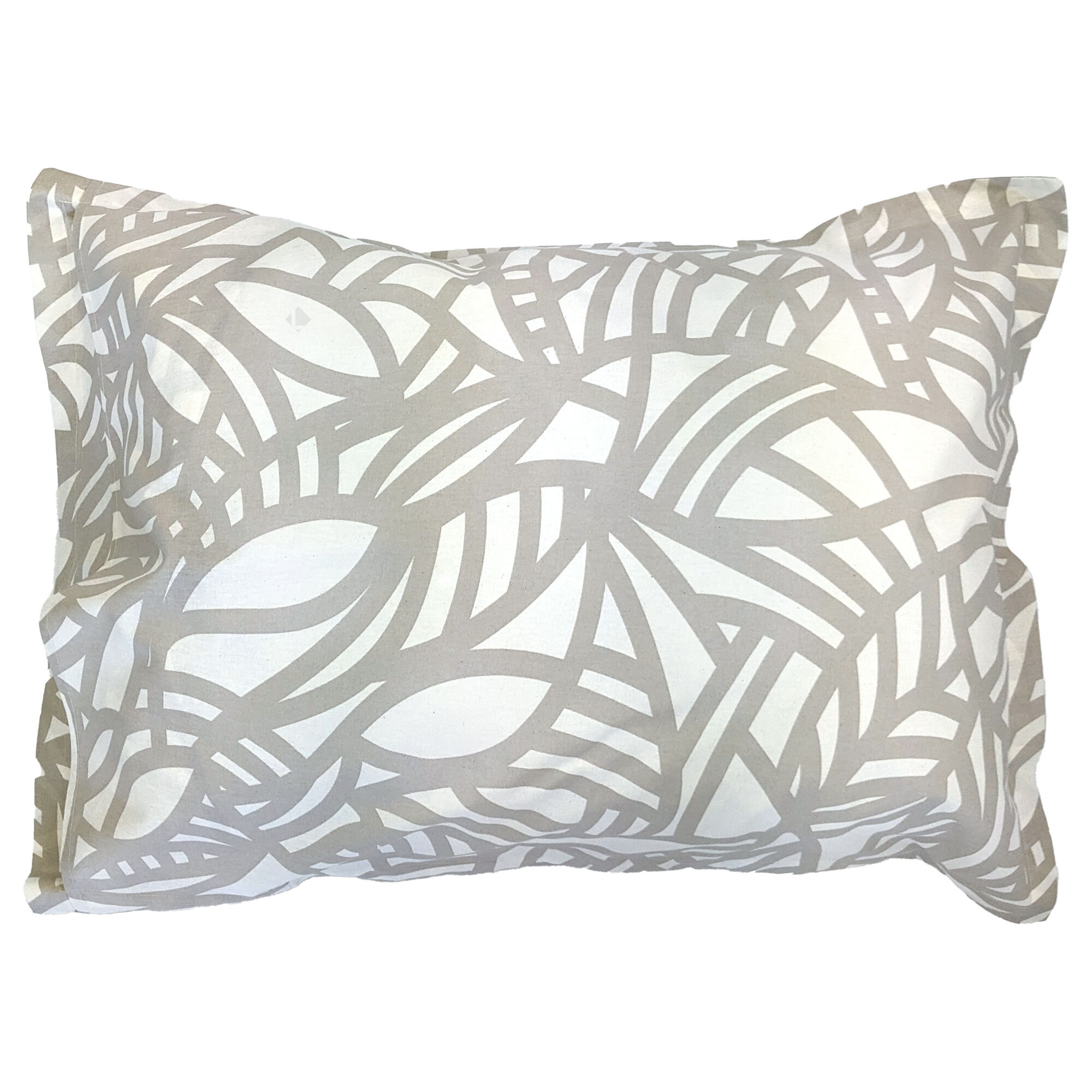 Taie D'oreiller 50x70 Cm Coton Lavé Serena Géométrique Beige Écru