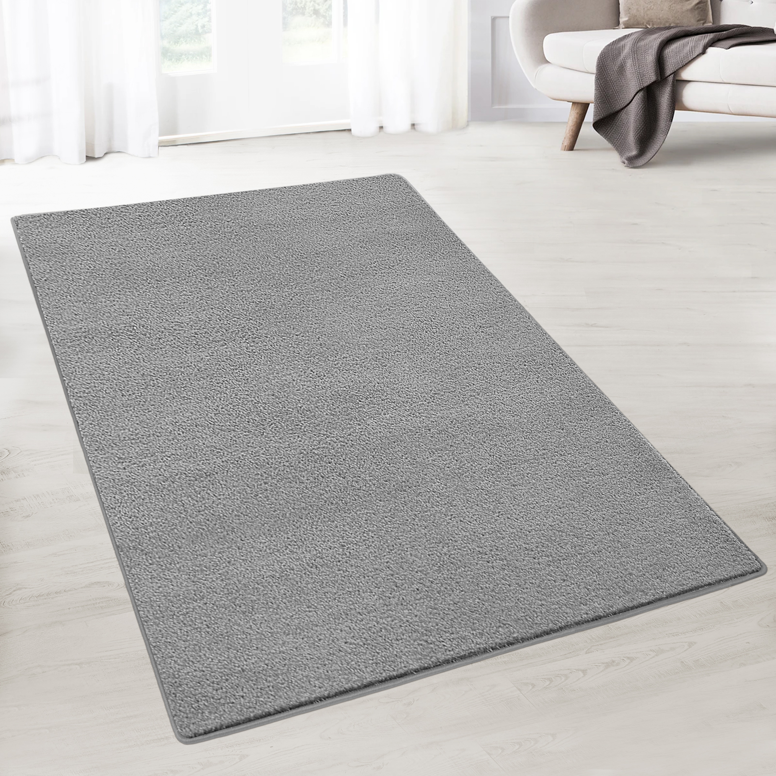 Tapis De Salon Et De Chambre Dynasty Gris Argent 66 X 100 Cm