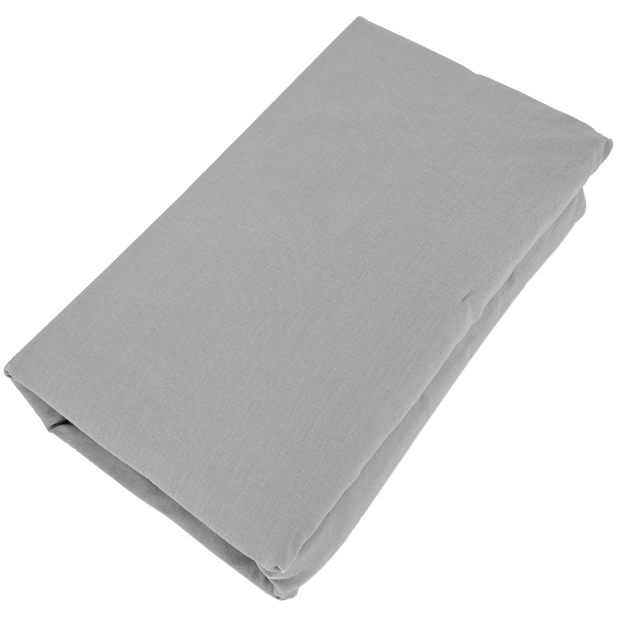 Drap Housse Palace Pur Coton Lavé 140x190 Cm Bonnet 35 Cm Uni Gris Acier