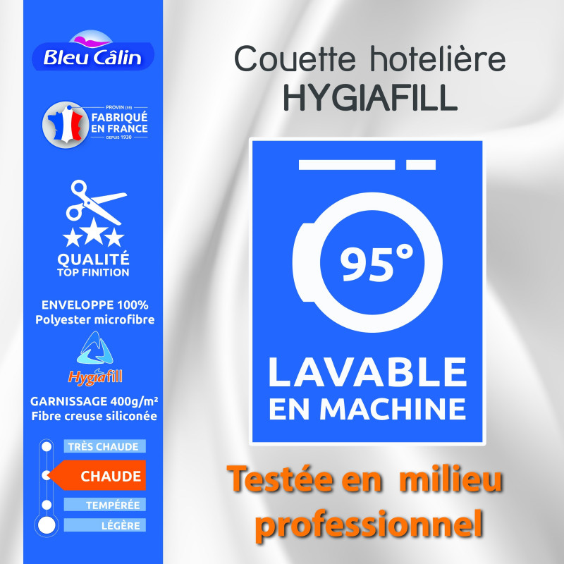 Couette Hotelière Hygiafill 200 X 200 Cm Pour Lit 90 À 120 X 190 Cm