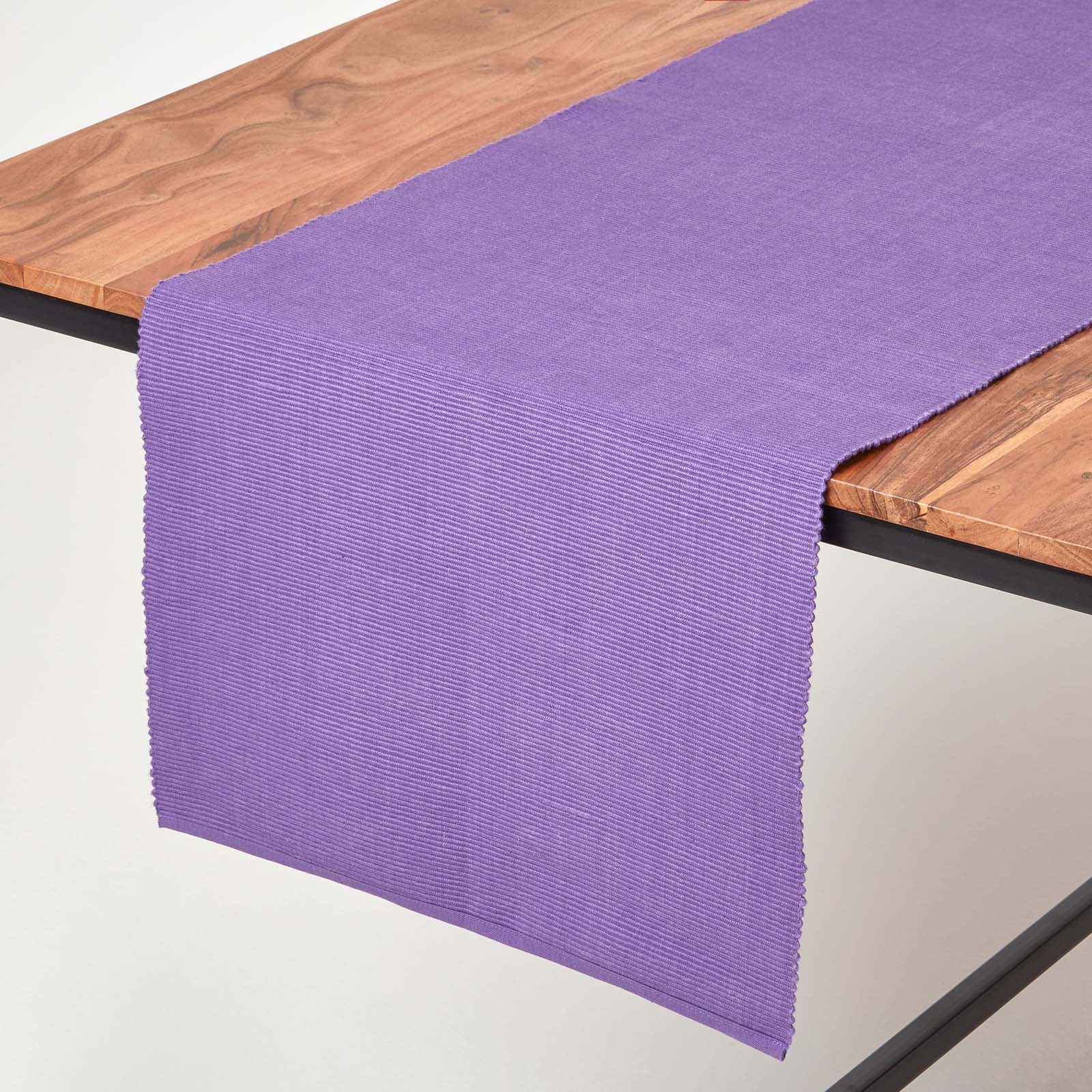 Chemin De Table En Coton Uni Violet - Homescapes
