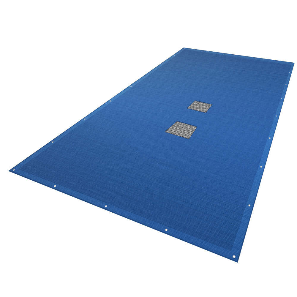 Vounot Bache Piscine Rectangulaire Double Couche En Polyethylene 160 Gr/m2 Avec Filet Ecoulement 4x8m Bleue