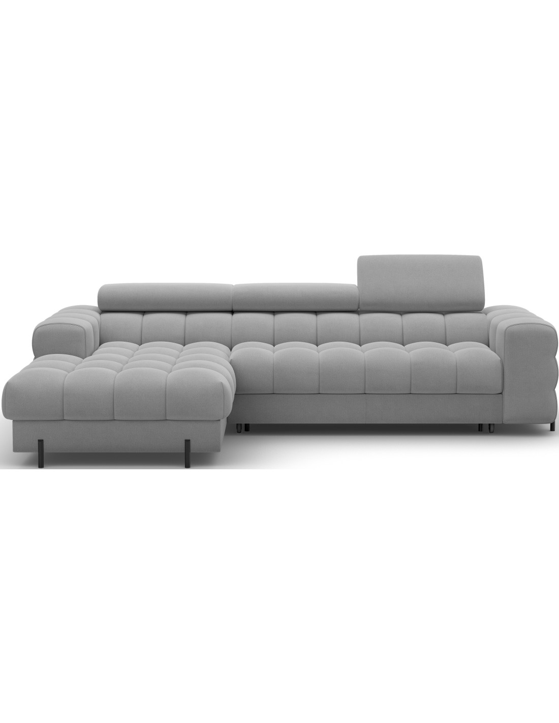 Canapé D'Angle Gauche Convertible Gris Foncé Chiné Confort Premium 285x99x181cm Filtro