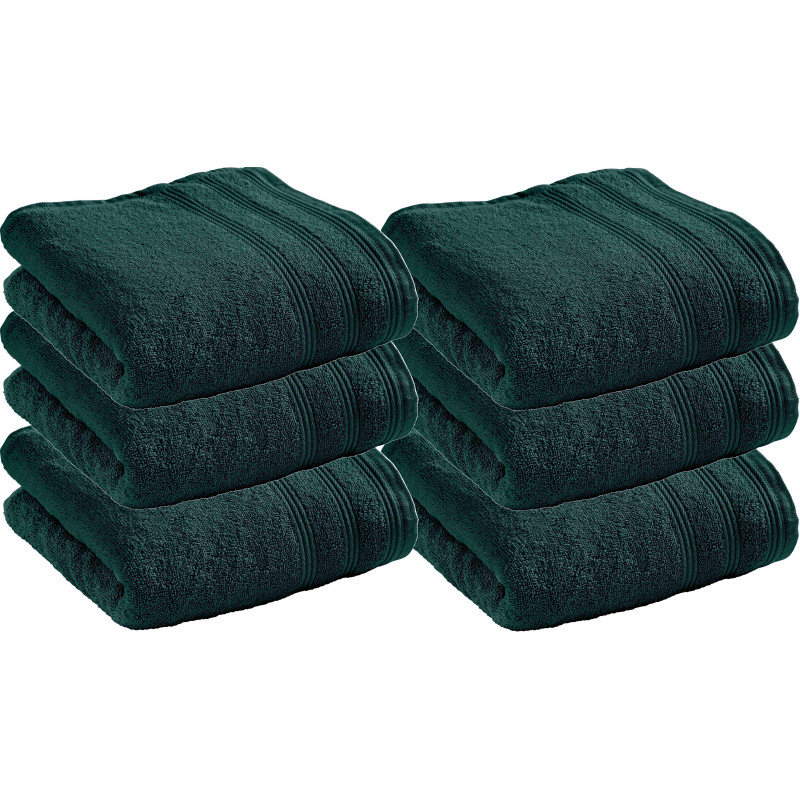Lot De 6 Serviettes De Toilette Éponge "spa" 50 X 100 Cm / 400 Gr/m² - "spa" Emeraude - - "spa" Emeraude - Serviette De Toilette 50 X 100 Cm