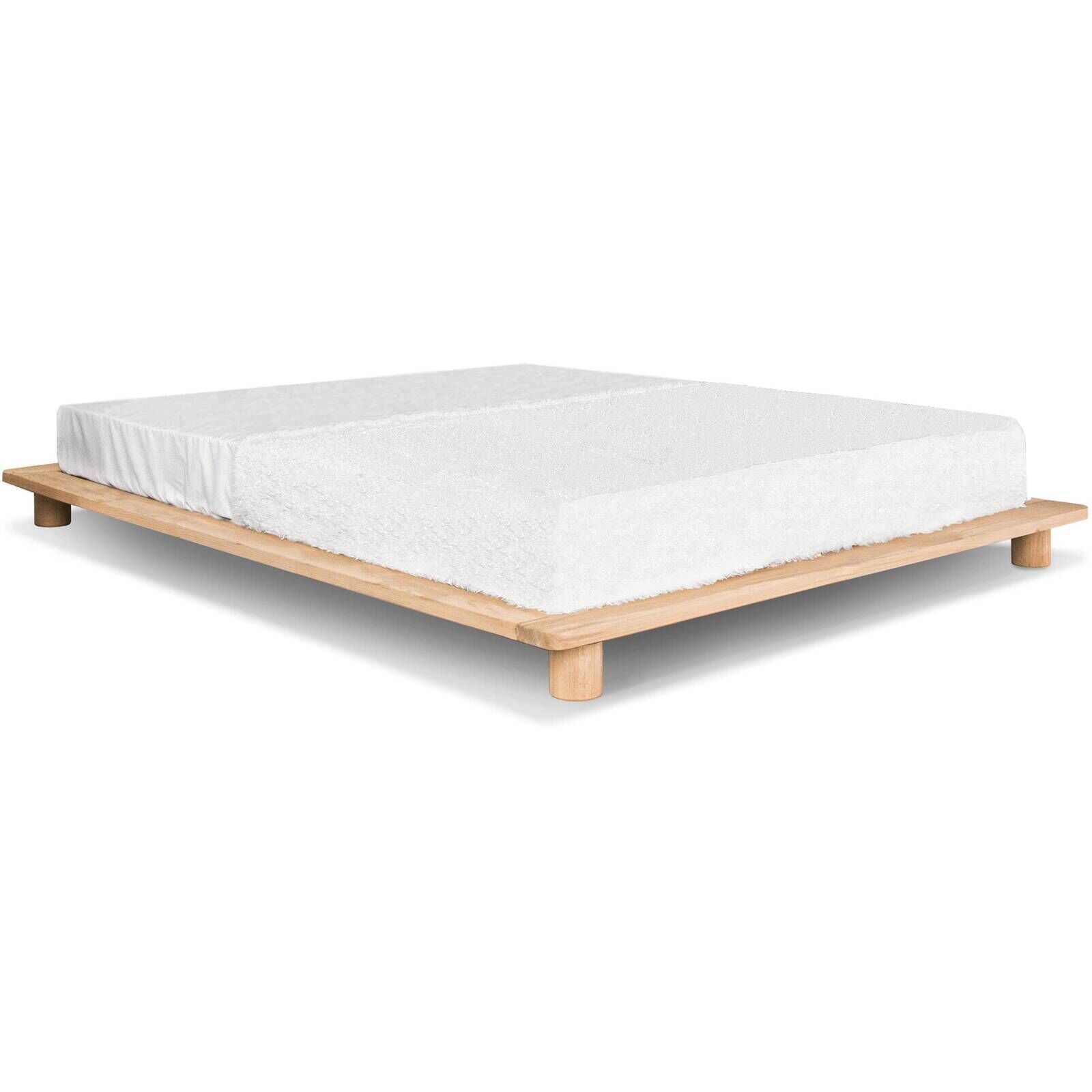 Lit Double Cone - 140 X 200 Cm - Bois Clair Et Blanc