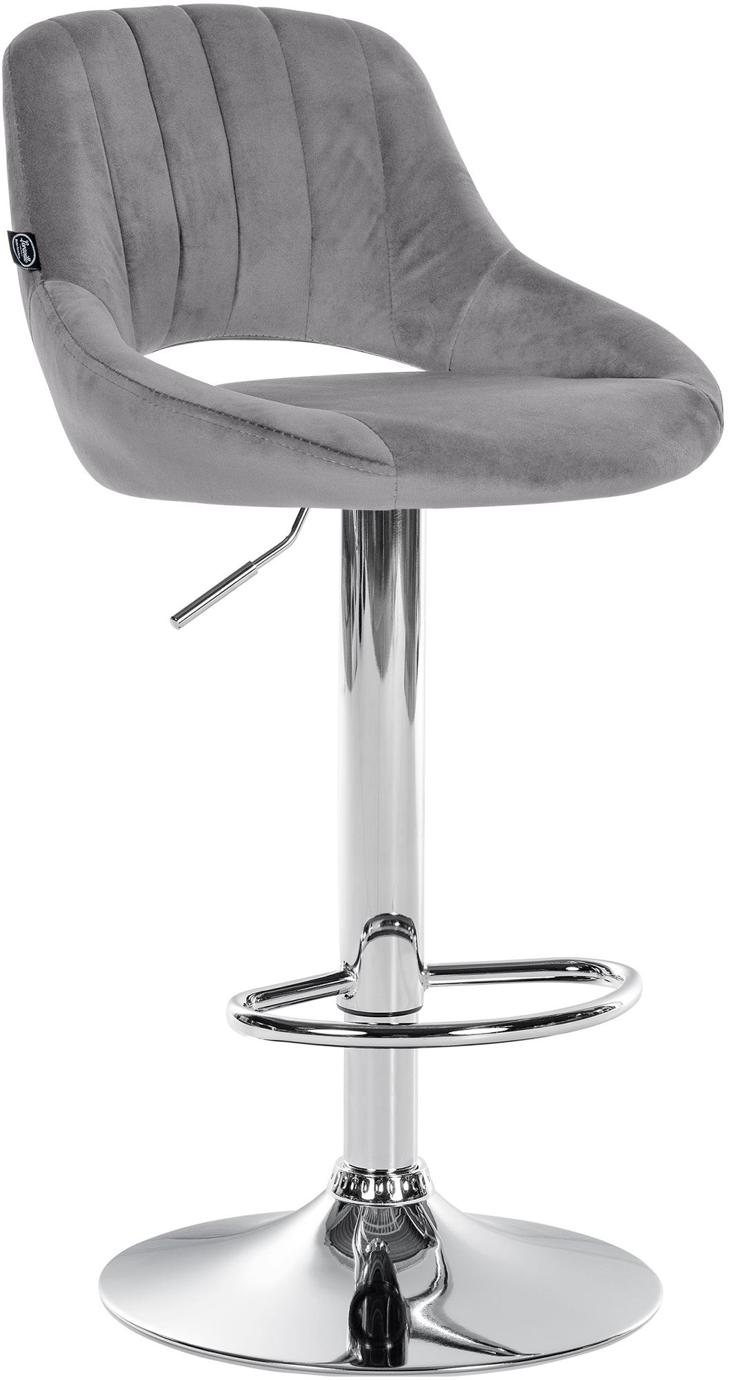 Tabouret De Bar Milet Velours Chrome Gris Foncé